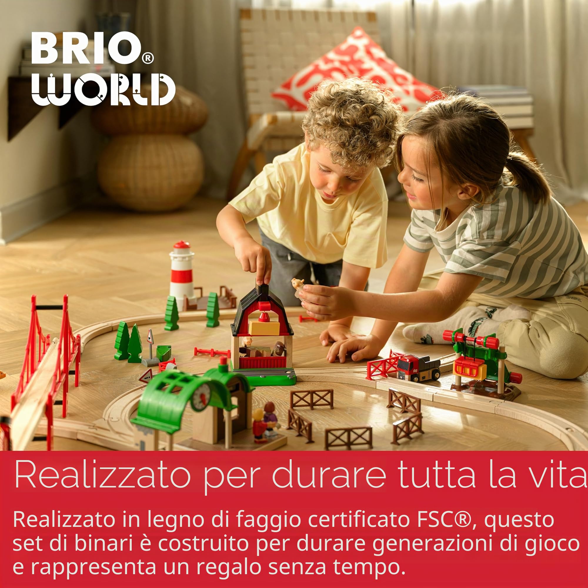 Brio World - Locomotiva per Treno Merci a Batterie, BRIO Treni-Vagoni-Veicoli, Età Raccomandata 3+
