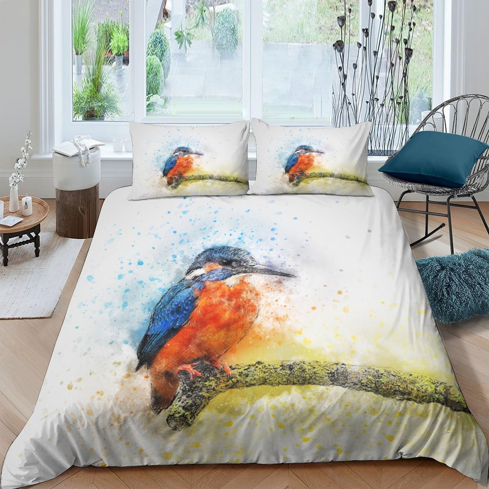 Housse de couette 3D imprimé en microfibre haut de gamme au motif peinture à l'encre raffiné