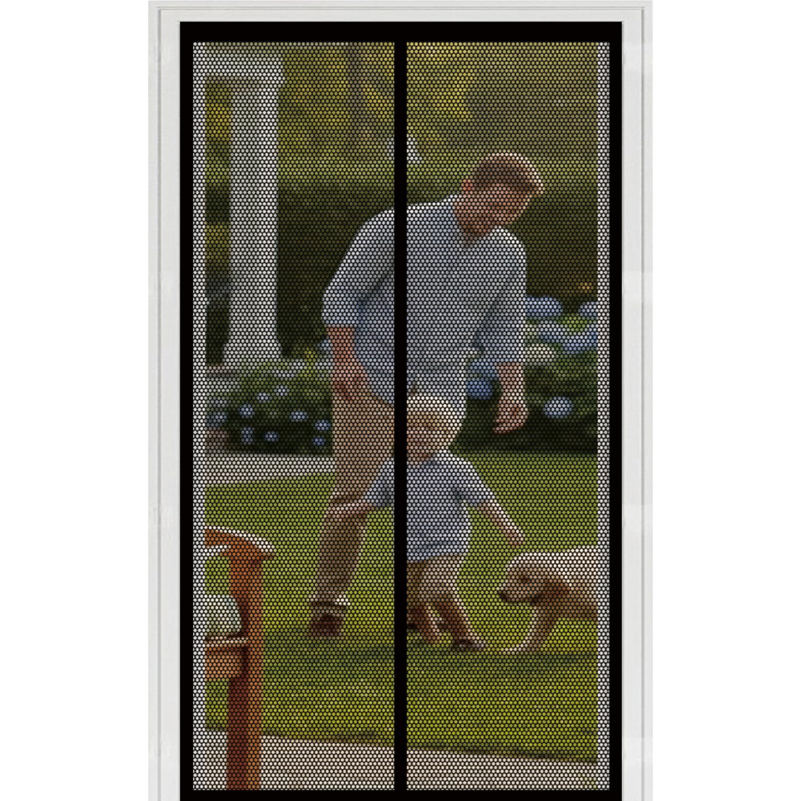 Liuyanyan Black Magnetic Fly Screen Door 88 X 206 Cm With Powerful Magnets Automatically Closes And Magic Tape, Install Without, Keep Bugs Out, Magnetic Screenfly Doors For Patio Door,