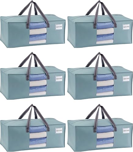 Vista 48 de VENO Paquete de 6 bolsas de mudanza extra grandes para mudanza universitaria, bolsas de almacenamiento resistentes, cajas de embalaje y suministros