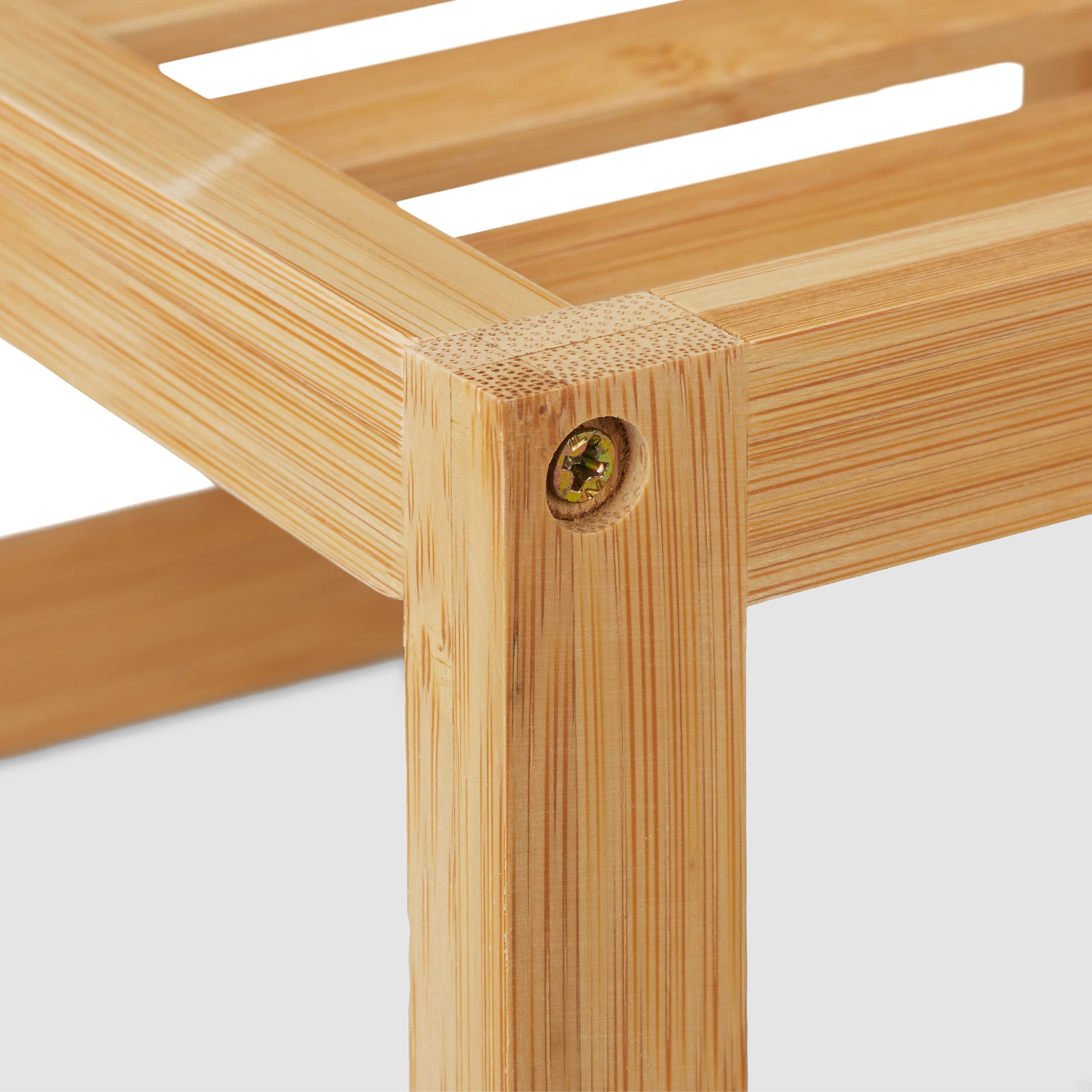 Relaxdays Organizer Quadrato per la Cucina, bambù, Inserto da Scaffale e Piano Lavoro, HxLxP: 14x24,5x24,5 cm, Naturale