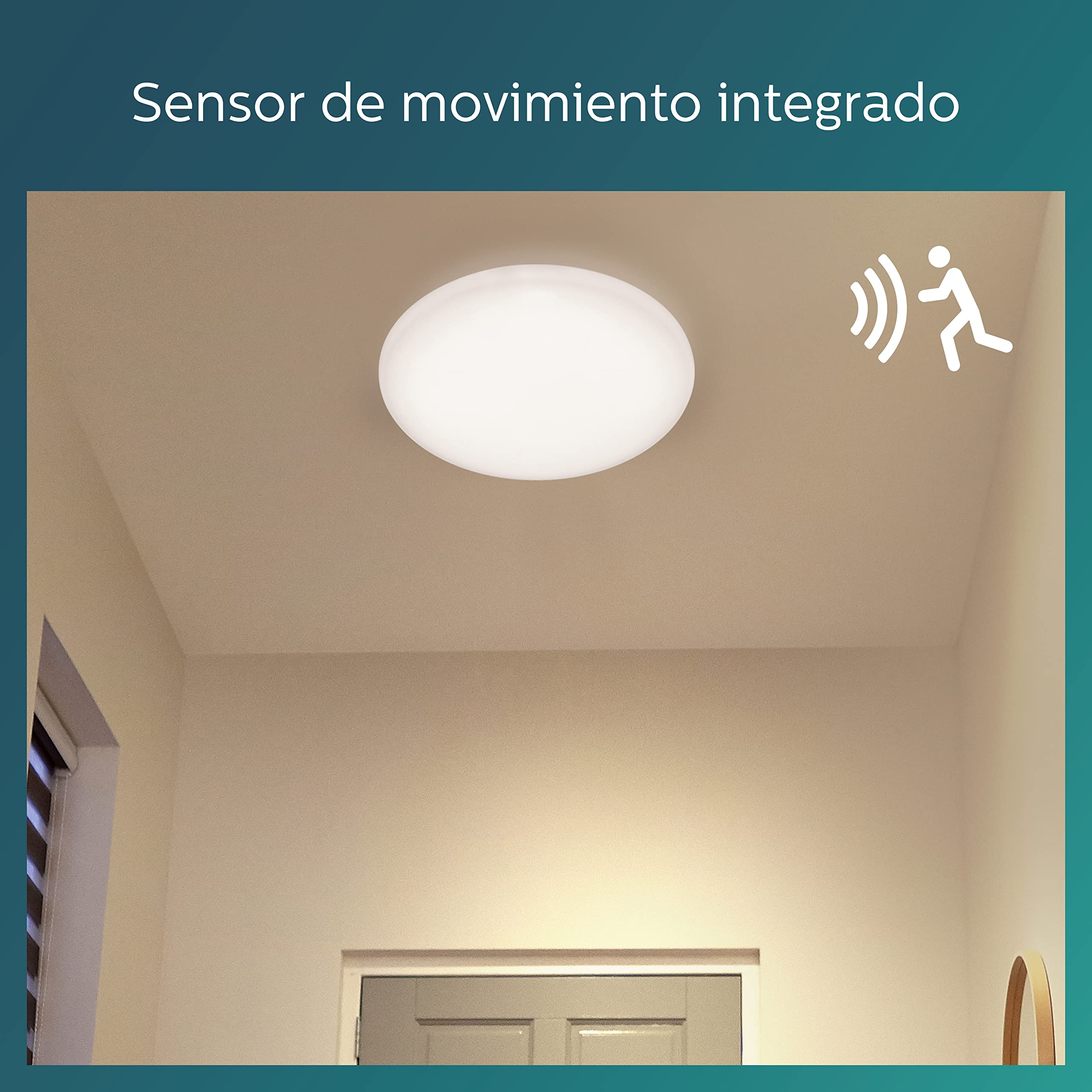 Philips - Plafón Philips Shan, lámpara LED de techo funcional, color blanco, luz blanca fría, 12W - 40K