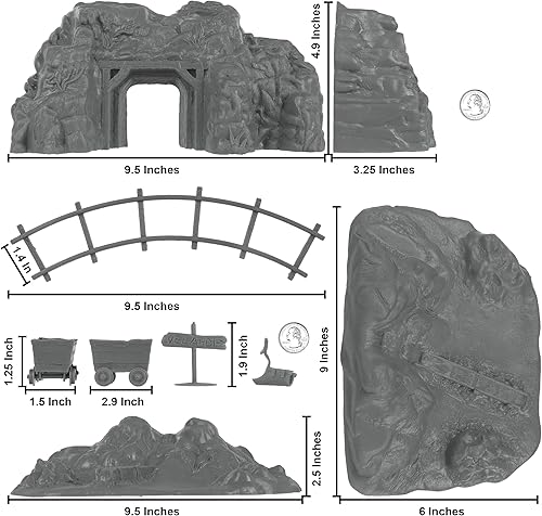 Miniatura 2 de BMC Classic Marx Western Gold Mine Plastic Cowboys Army Men Playset Accesorios
