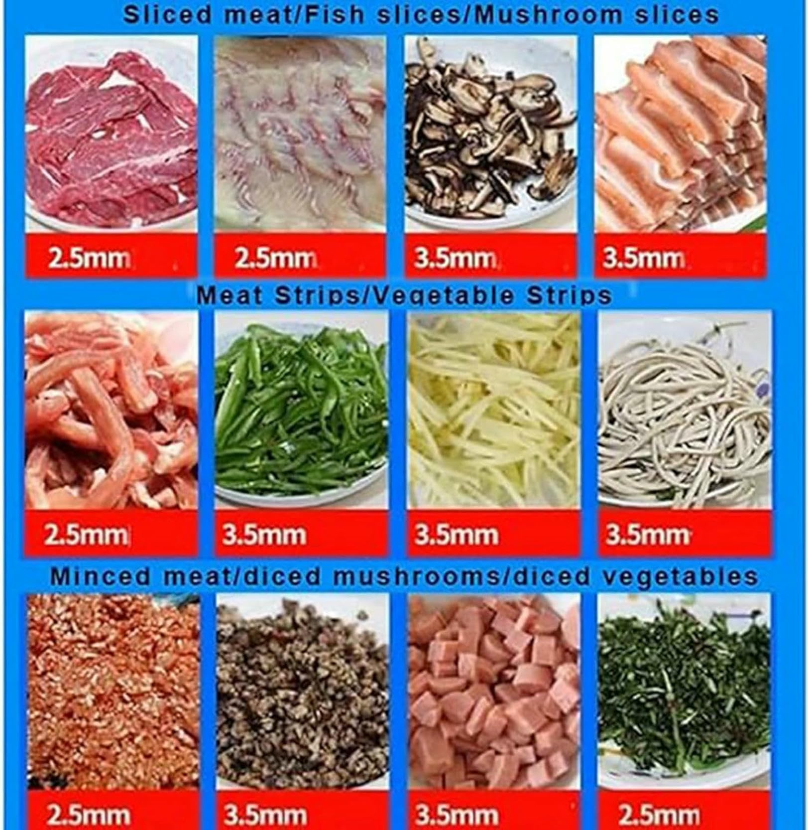 Affettatrice Elettrica per Carne, Macchina per Tagliare E Sminuzzare Carne in Acciaio Inox per Maiale Disossato, Pollo E Pesce, per Uso Domestico E Commerciale, 20 Mm, 5,0 Mm