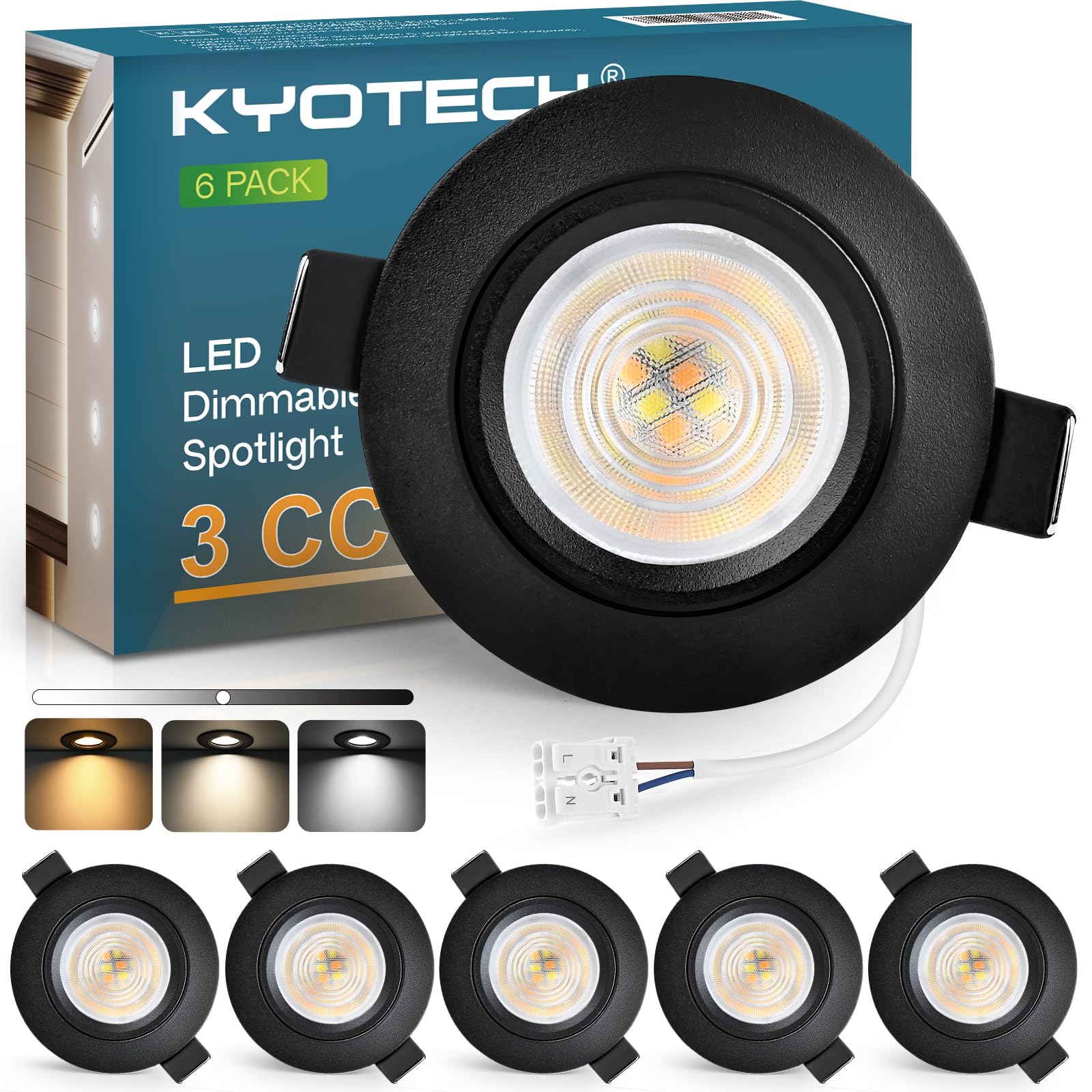 KYOTECH LED Einbaustrahler 230V 3CCT