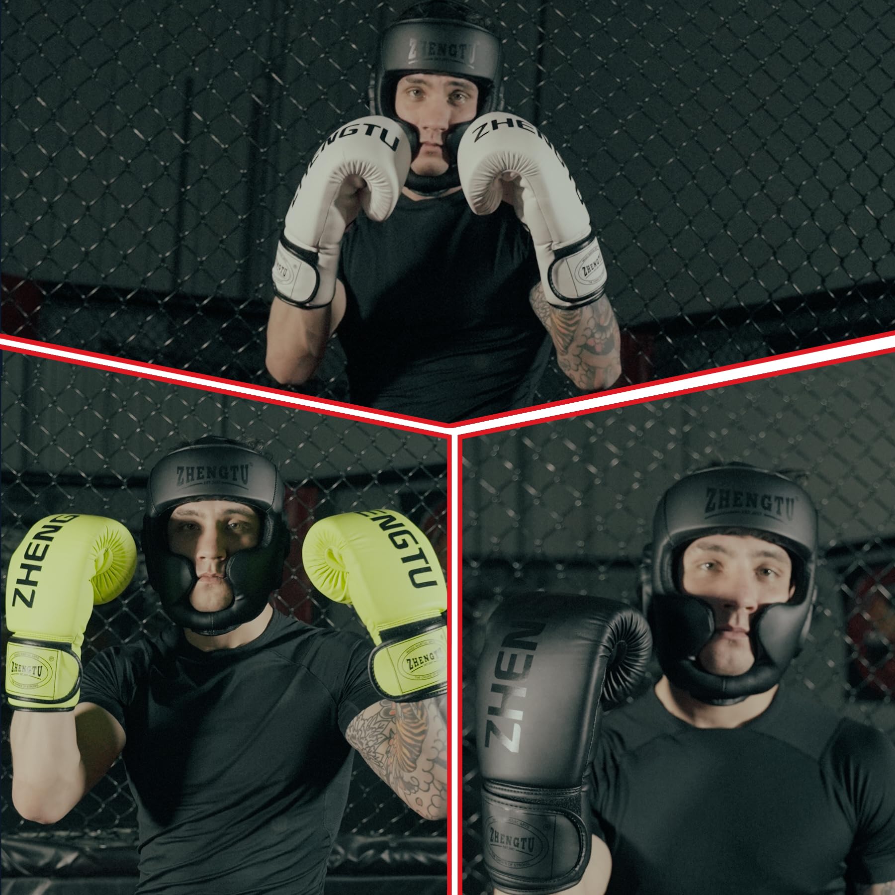 Amazon | ZHENGTU ボクシングヘッドギア MMA キックボクシング ヘッド