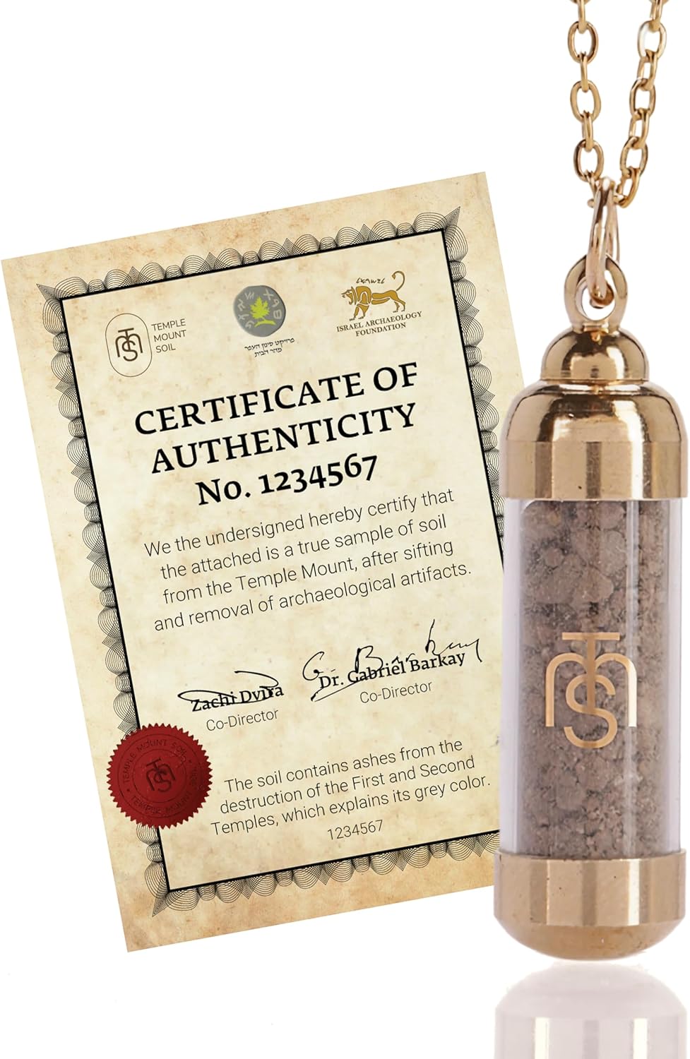 Authentic Temple Mount Christian Necklace for Women & Men – Expert-Certified Sacred Soil Jewelry, Rare Faith-Based Holy Land Soil Pendant from Jerusalem, Spiritual Religious Keepsake