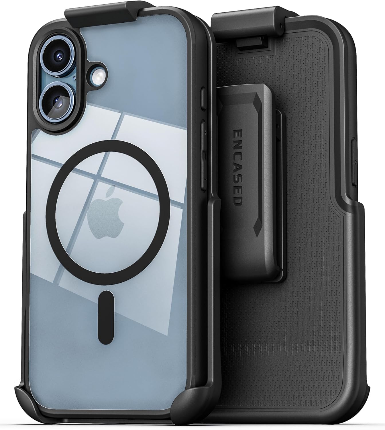 Encased SlimShield for iPhone 17 Belt Clip Case with Phone Holster (Compatible with MagSafe) Clear Black