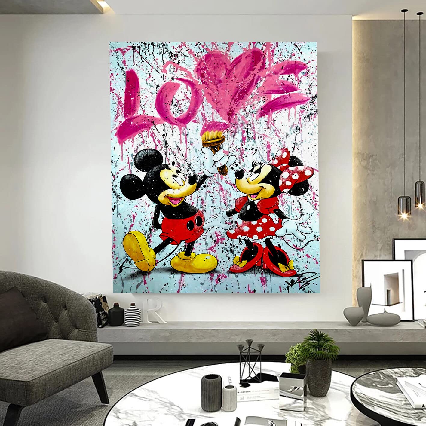 Magic Canvas Art Impression Sur Toile Pop Art De Mickey Mouse - 1 Pièce - Impression D'art De Qualité Supérieure - Impression Murale - B8109 - Dimensions : 120 X 80 Cm