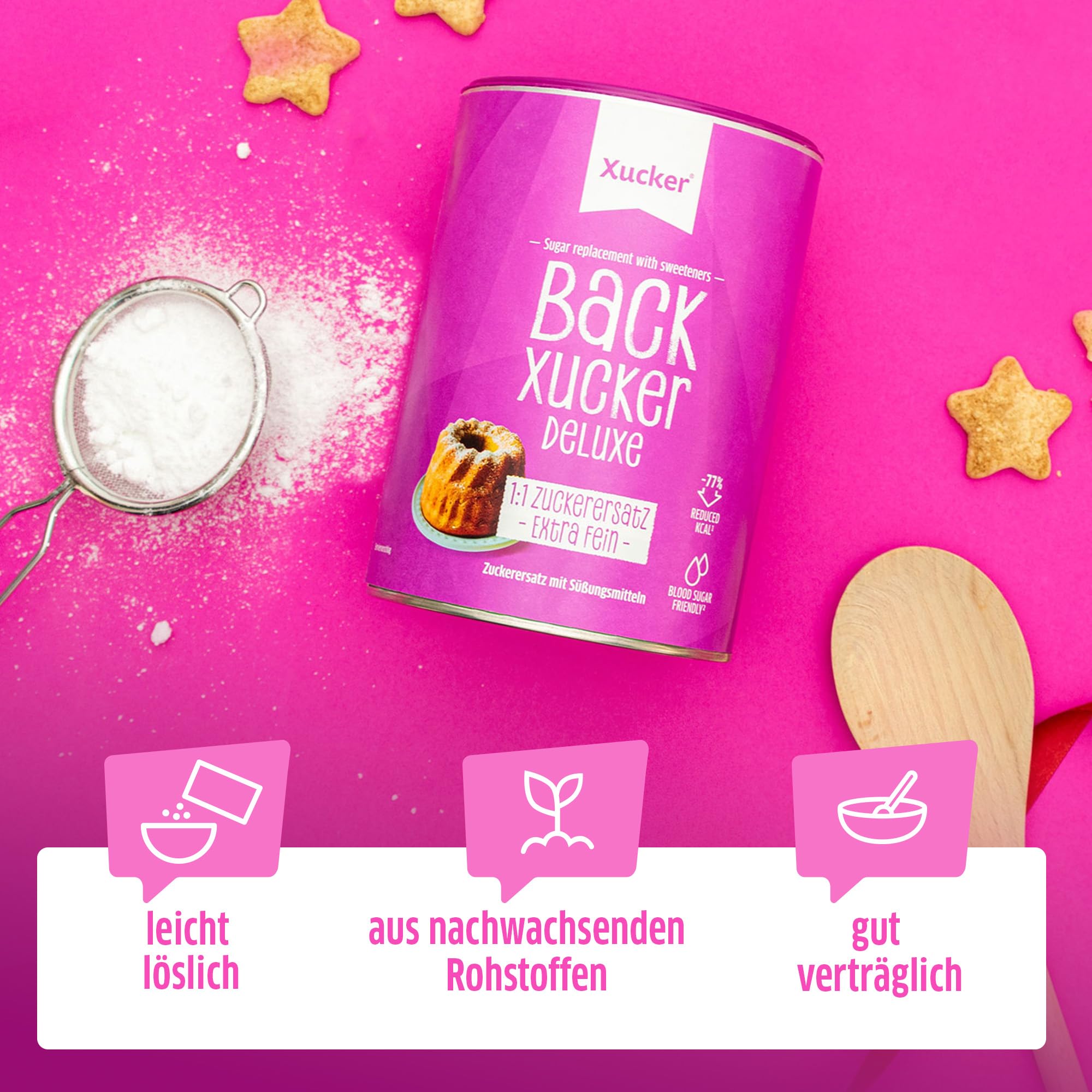 Xucker Backxucker 3,5kg Vorteilsbox - 1:1 Zuckerersatz zum Backen ohne Zucker | mit Erythrit, Xylit, Stevia & Inulin