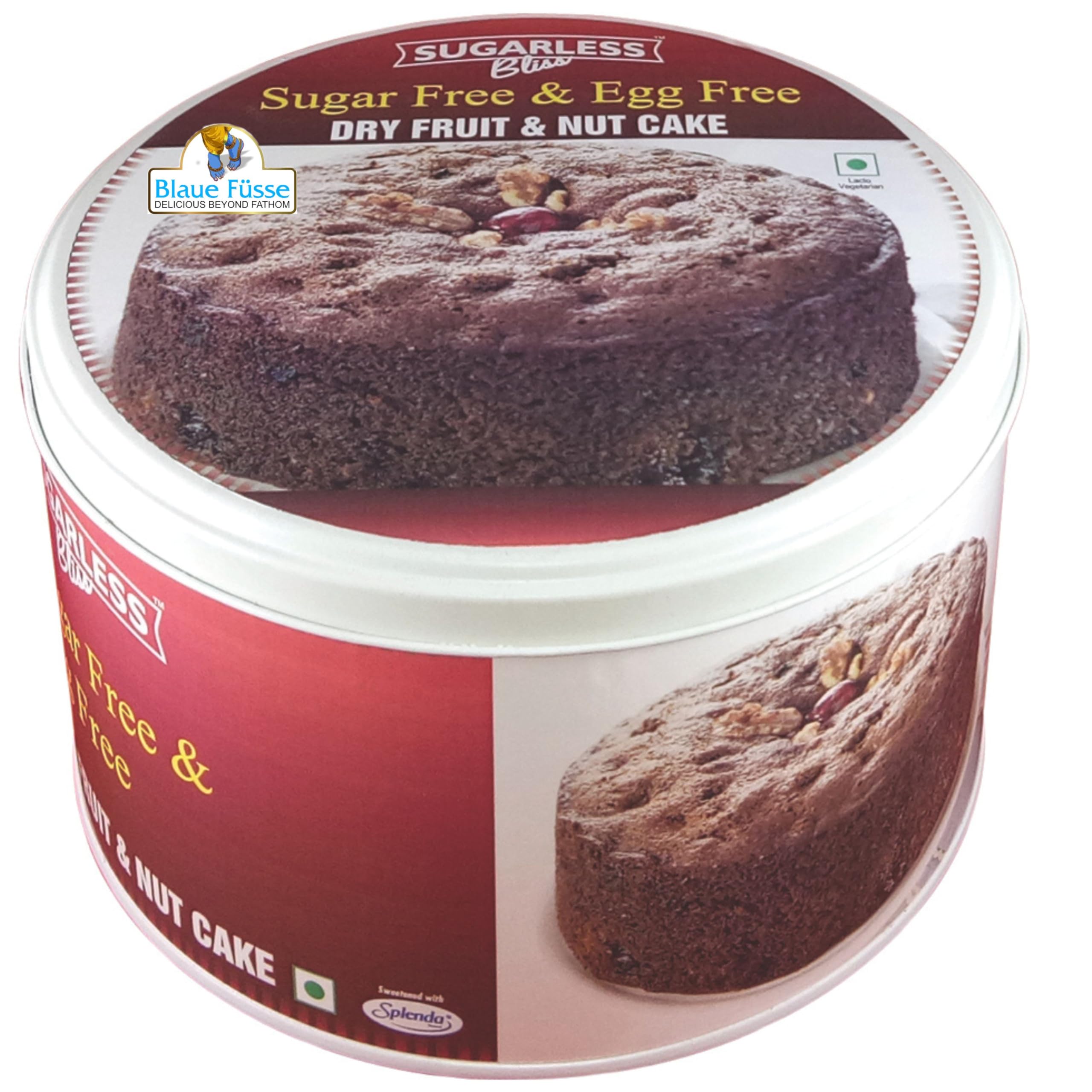 Sugar-Free Eggless Nut & Fruit Cake for Diabetics, Sugarless Bliss Cake-1kg