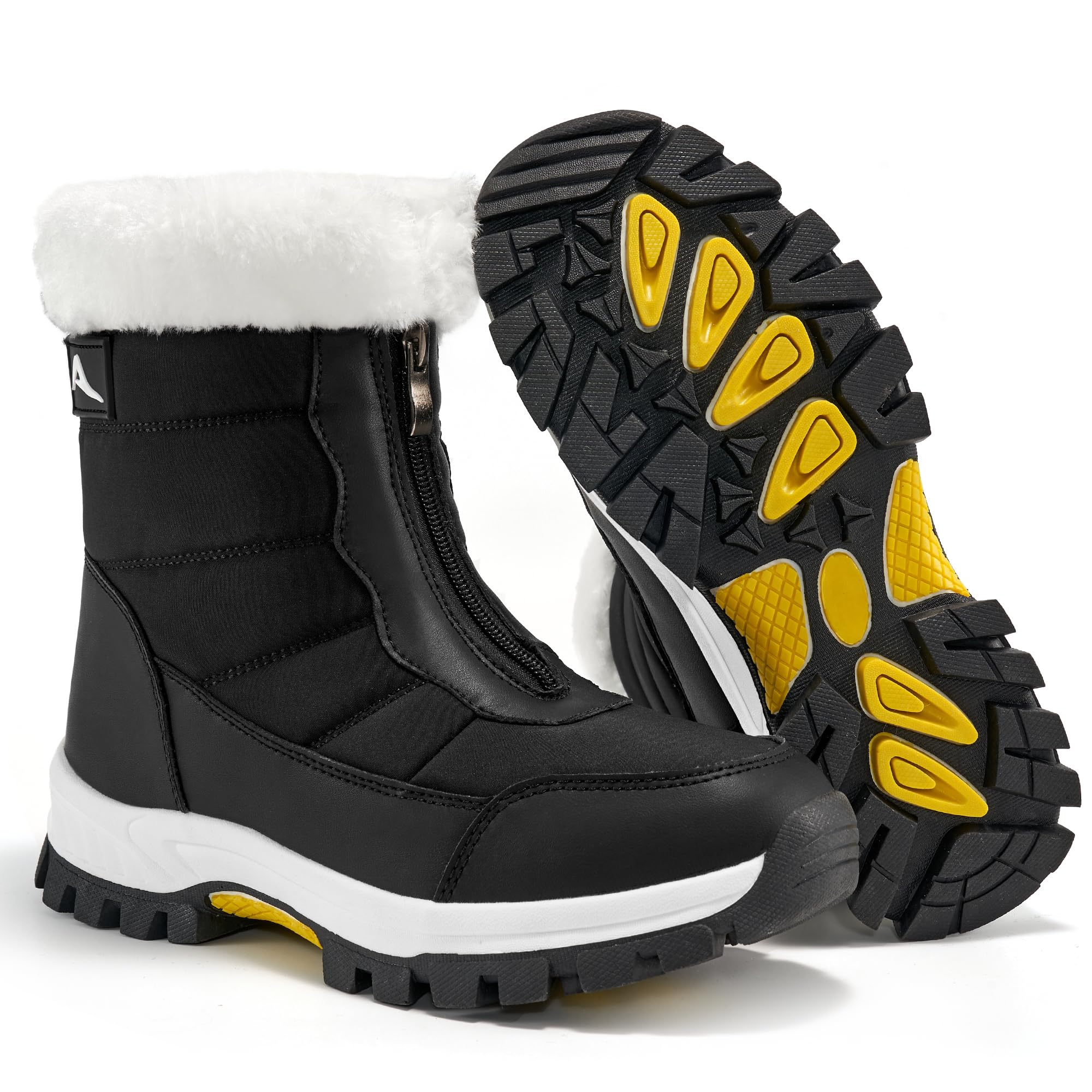 Snow Boots for Women 2025 Comfortable Winter Boot Warm Fur Lined Mid Calf Shoes with Zipper for Hiking
