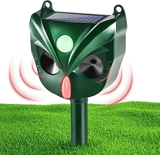 Cat Deterrent, YurDoca Cat Repellent, Solar Powered Waterproof Animal Deterrant, Solar Powered Deterrent with Motion Sensor and Flashing Lights Outdoor Solar Farm Garden Yard Device, Dogs, Cats, Birds