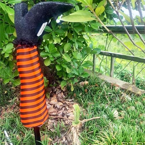 Miniatura 5 de Decoraciones de Halloween  Patas de bruja de Halloween, decoración de patas de bruja malvada, estacas divertidas de bruja de Halloween para