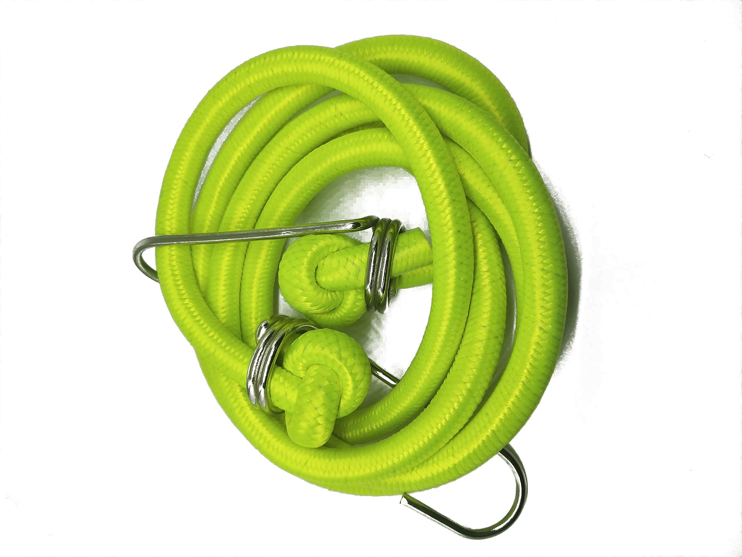 High Strength Elastic Neon Color Bungee Cords, Luggage Tying Rope with Hooks, Set of 2, 5 feet, Green and Neon Green Color (2.5 Meter Expandable) — Amazon image 5