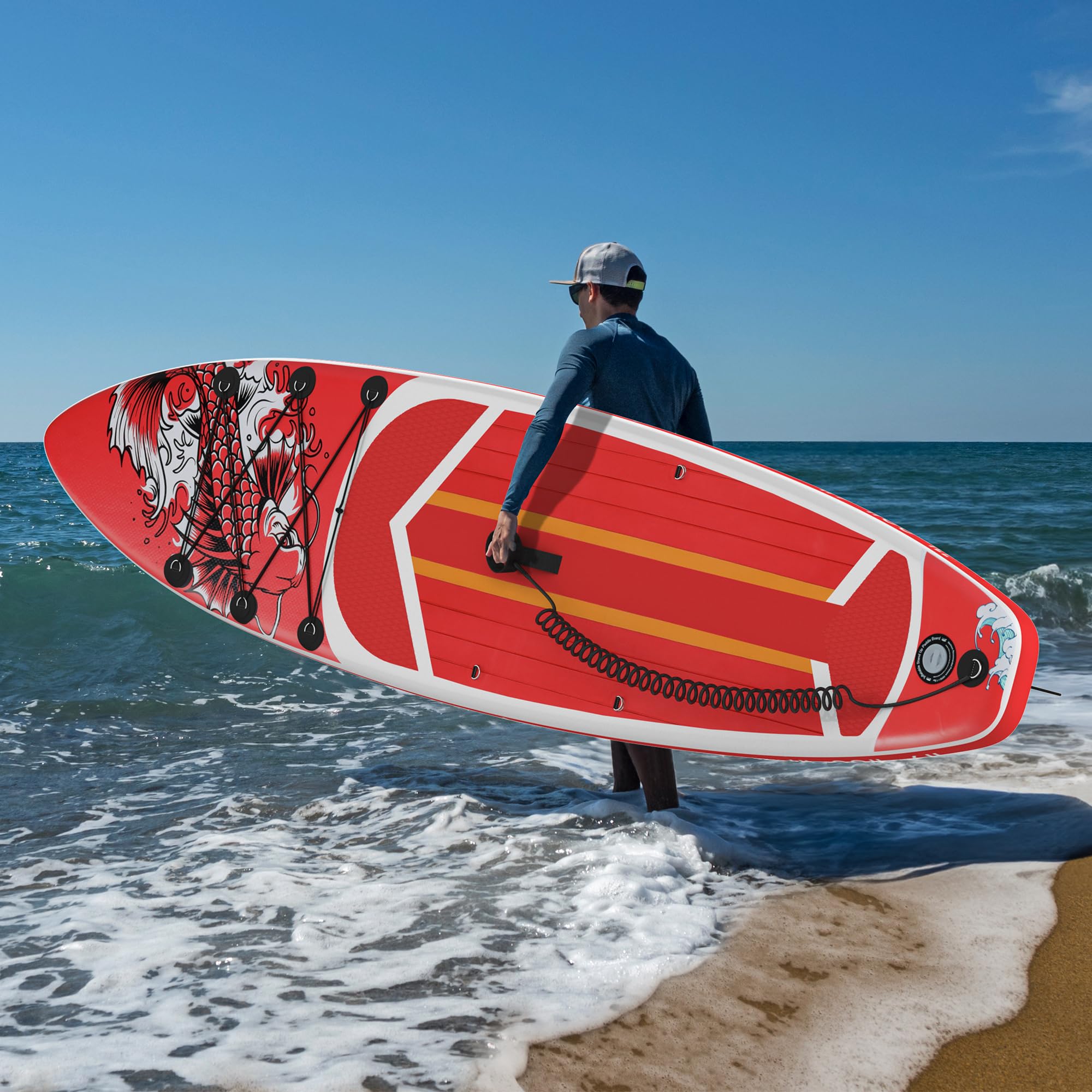YITAHOME SUP Tavola da surf gonfiabile 335x84x15 cm rosso con accessori
