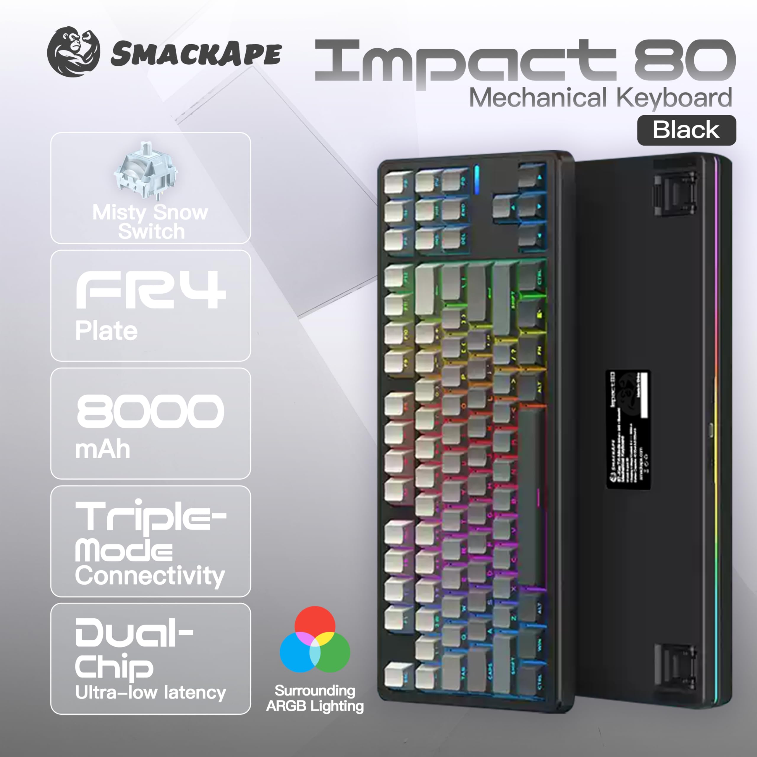 Amazon.com: SMACKAPE Impact 80 Triple-Mode RGB Wireless Mechanical