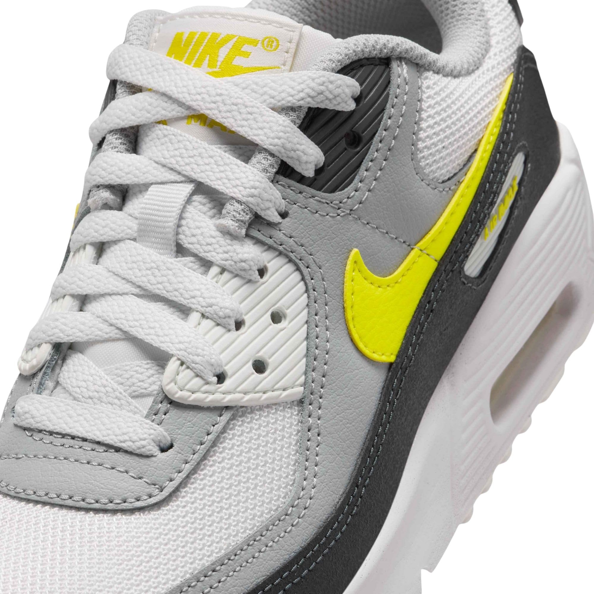 NIKE Air Max 90 (GS) Sneakers Junior Ragazzi, Bianco/Grigio/Giallo - IQ0098-100