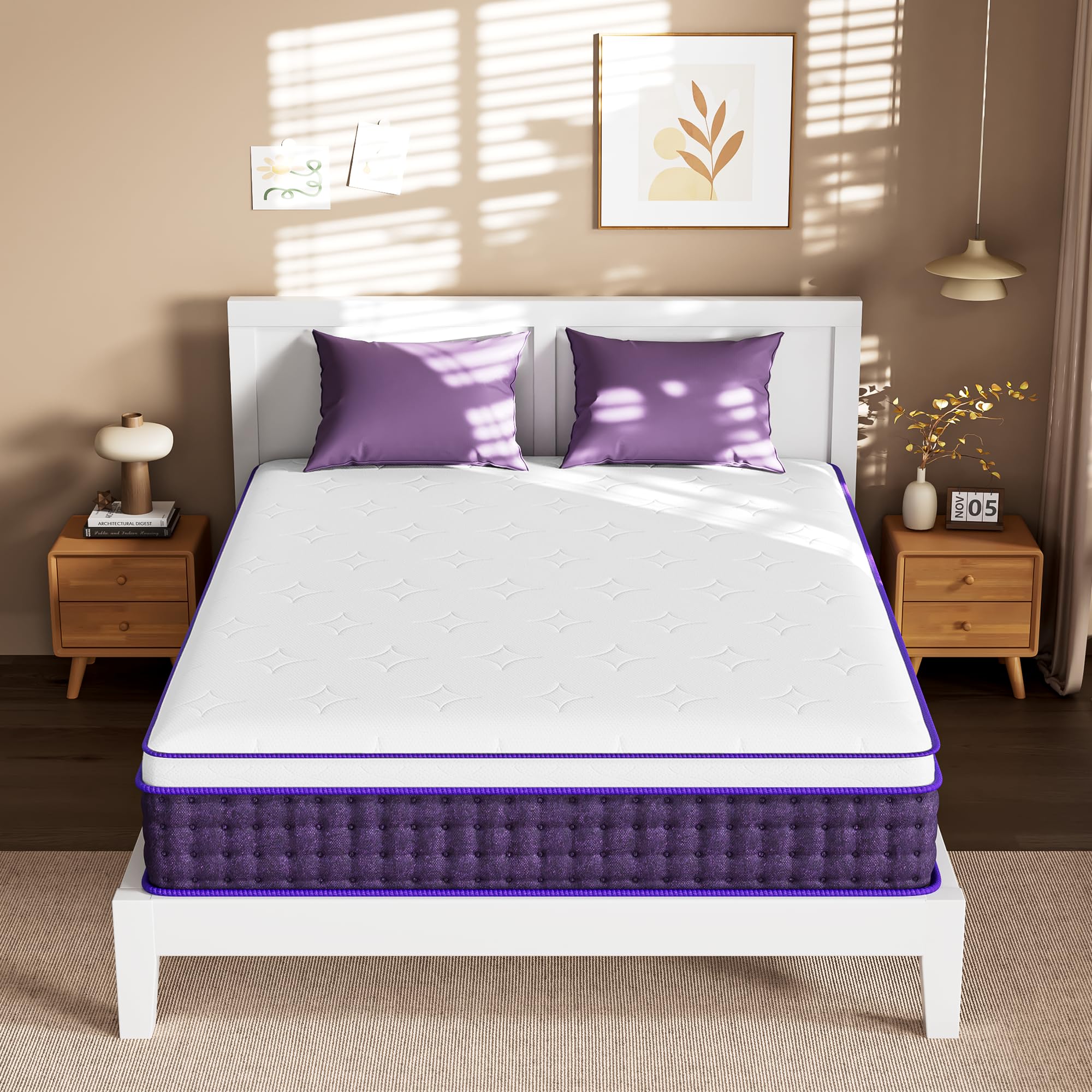 REGOSS Medium Firm Hybrid Queen Mattress