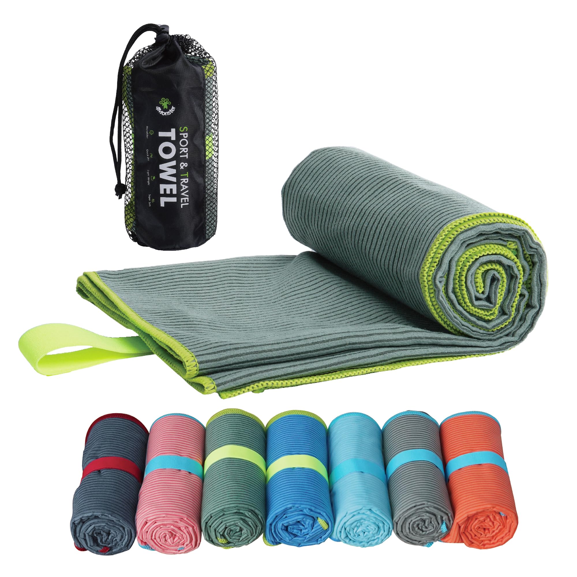 4Monster Microfiber Travel Towel swim towel Quick Dry, Lightweight Gym Towel Ultra Soft