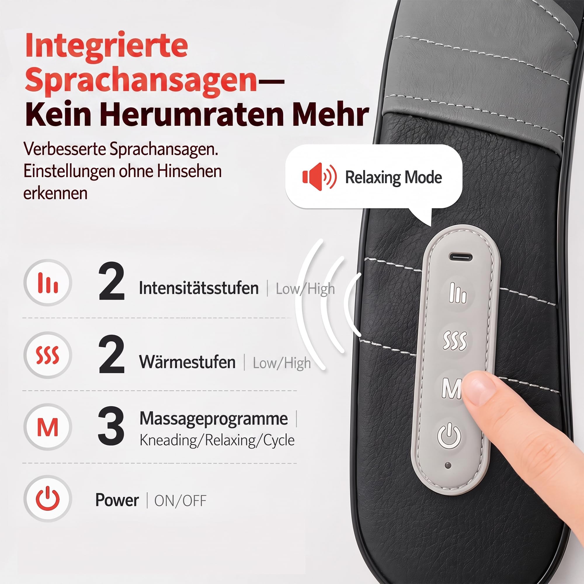 cabaro 4D Nackenmassagegerät mit Wärme 2026, 3 Modi Shiatsu Massagegerät