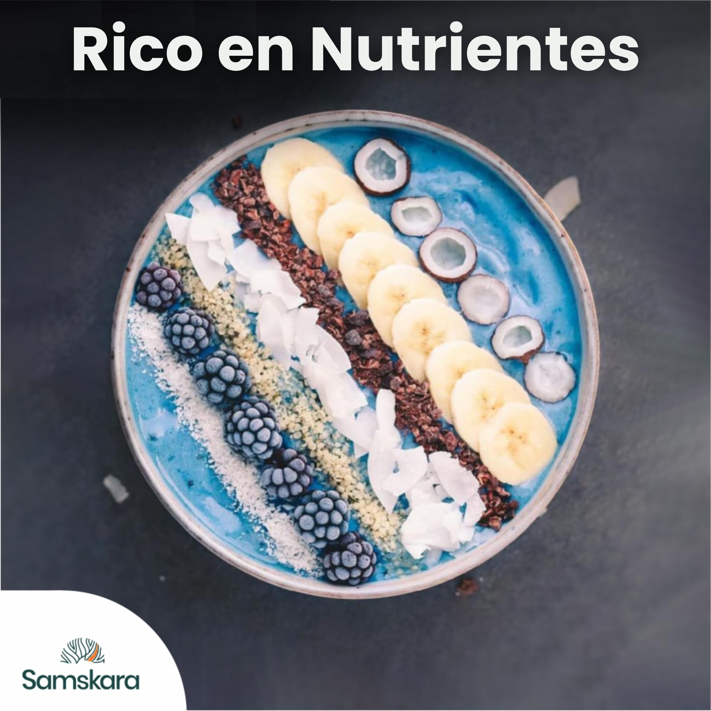 Espirulina Azul BIO | Extracto de Ficocianina 100% | colorante azul alimentario natural | a base de algas | Luminoso para batidos, repostería, bebidas, yogur y mas | sin OMG | 50 gramos x 1 pack
