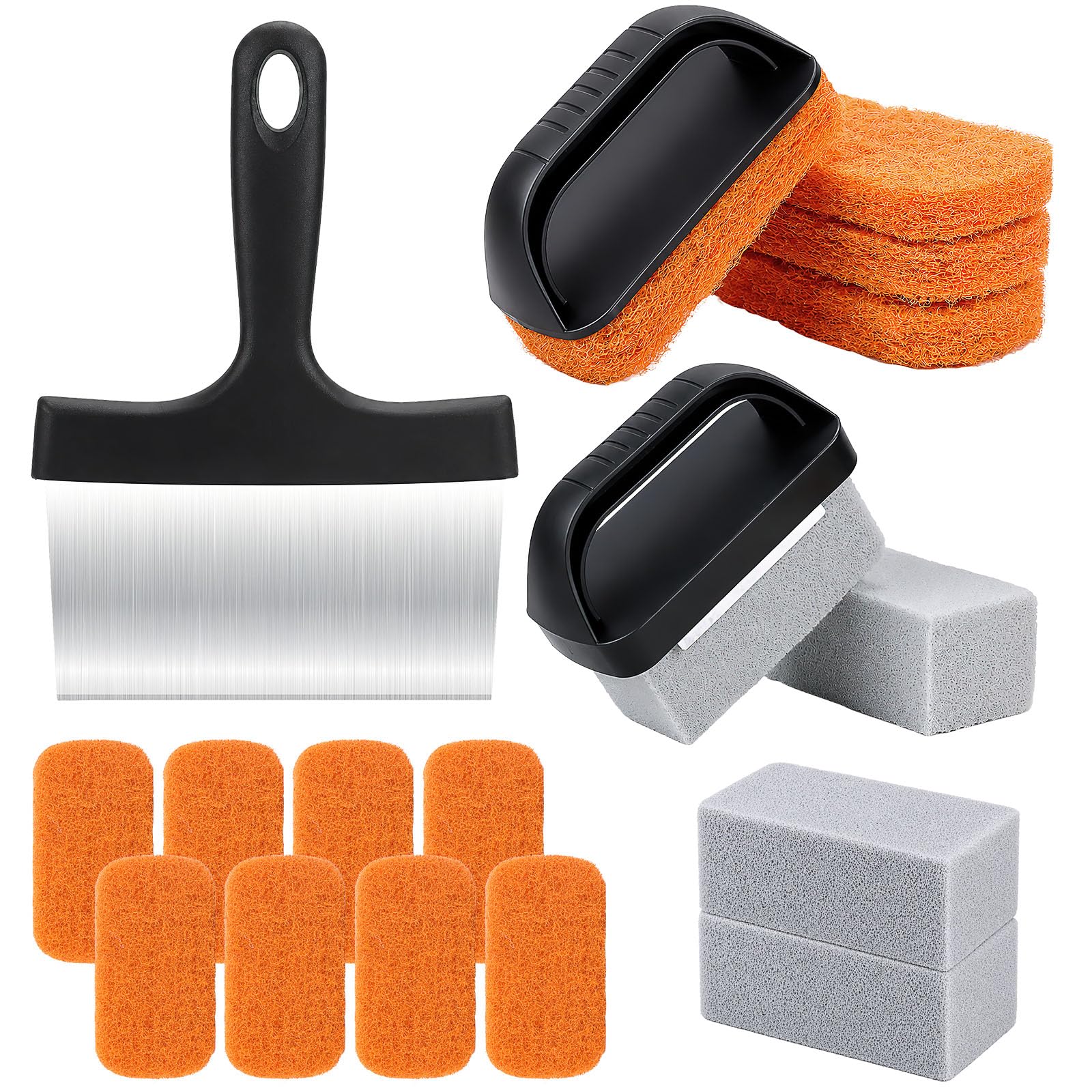 19-in-1 Griddle Cleaning Kit, Flat Top Grill Cleaner Tools with Grill Stone