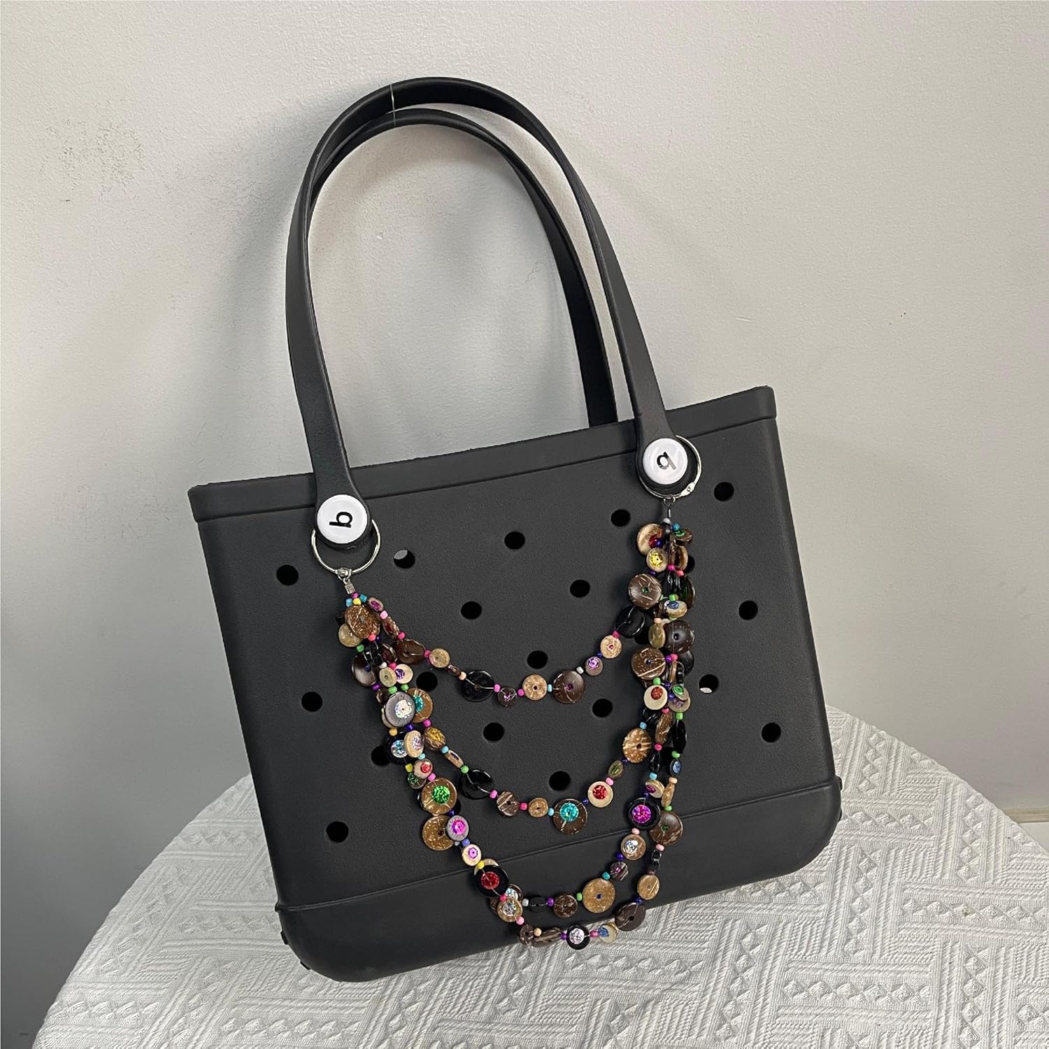 QTMY Boho Chain Bag Charms Keychain for Handbag Purse Backpack Accessories for Bogg Bag,968-1 - Image 7