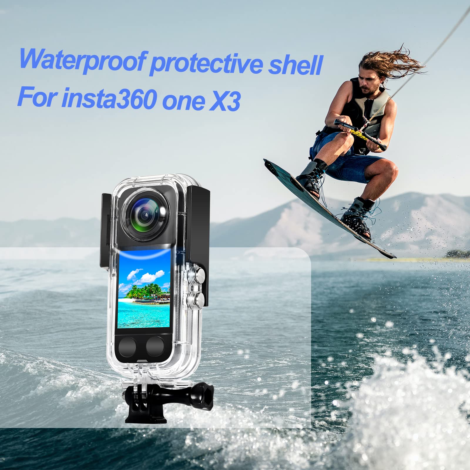 Custodia impermeabile per fotocamera Insta 360 One X3, custodia protettiva subacquea fino a 40 m con accessori per staffa