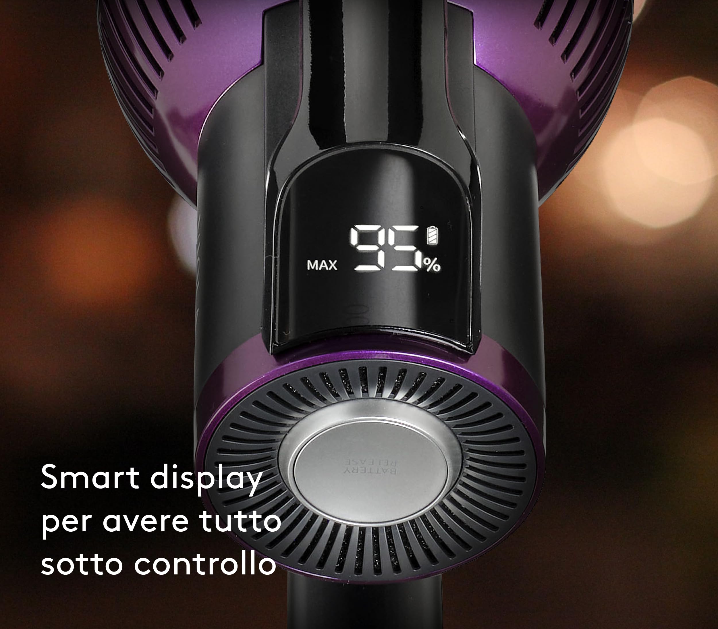 VIOLA Aspirapolvere Senza Fili, 80Min/28,8V/600W Scopa Elettrica Senza Fili, Aspirapolvere Potente, Aspirapolvere Verticale con Batteria Rimovibile per Tappeti/Peli Animali, Divani, Nero