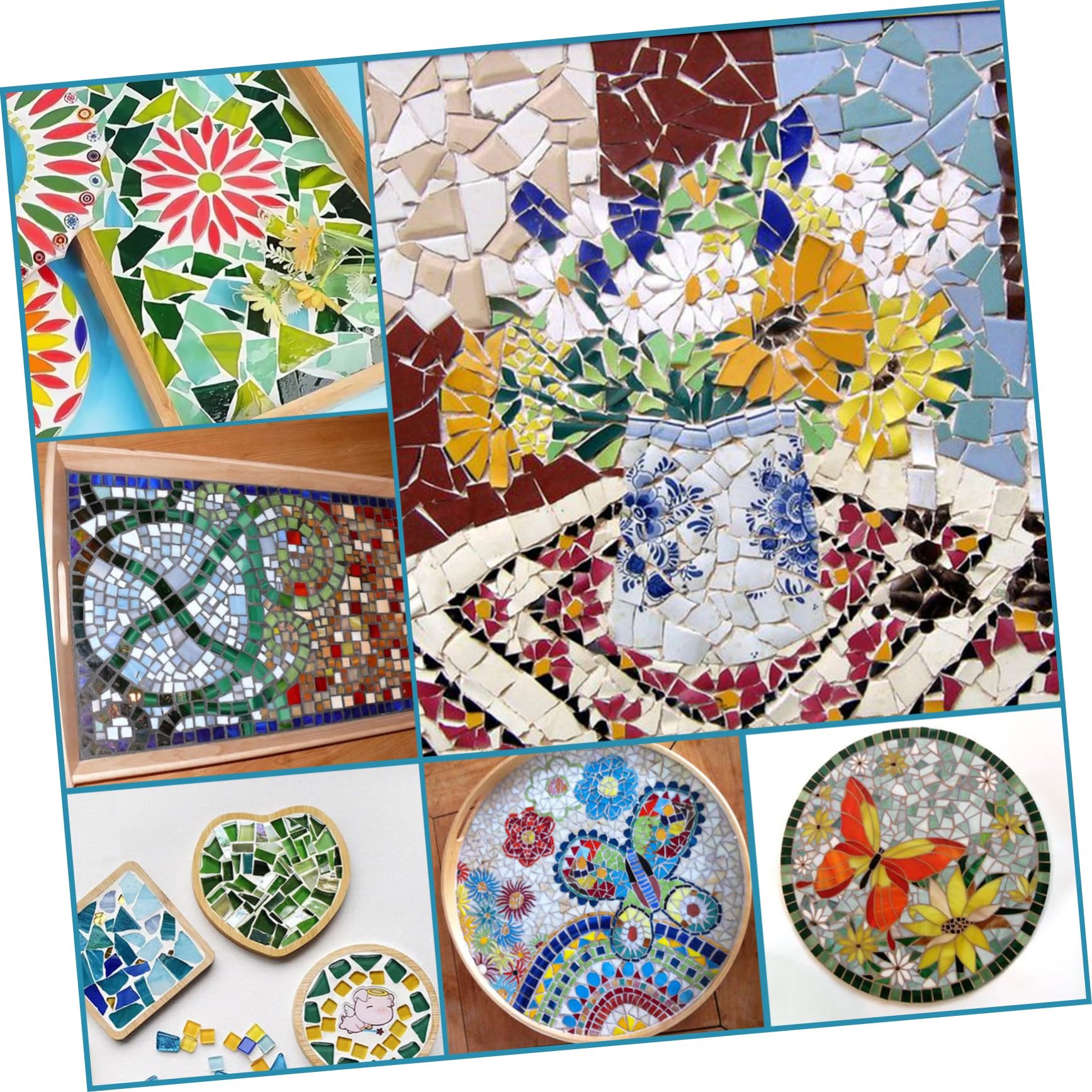 DOITOOL 6 Piezas Teselas de Cerámica Esmaltada para Diy Azulejos Irregulares Duraderos Pequeñas Verde para Manualidades y Decoración