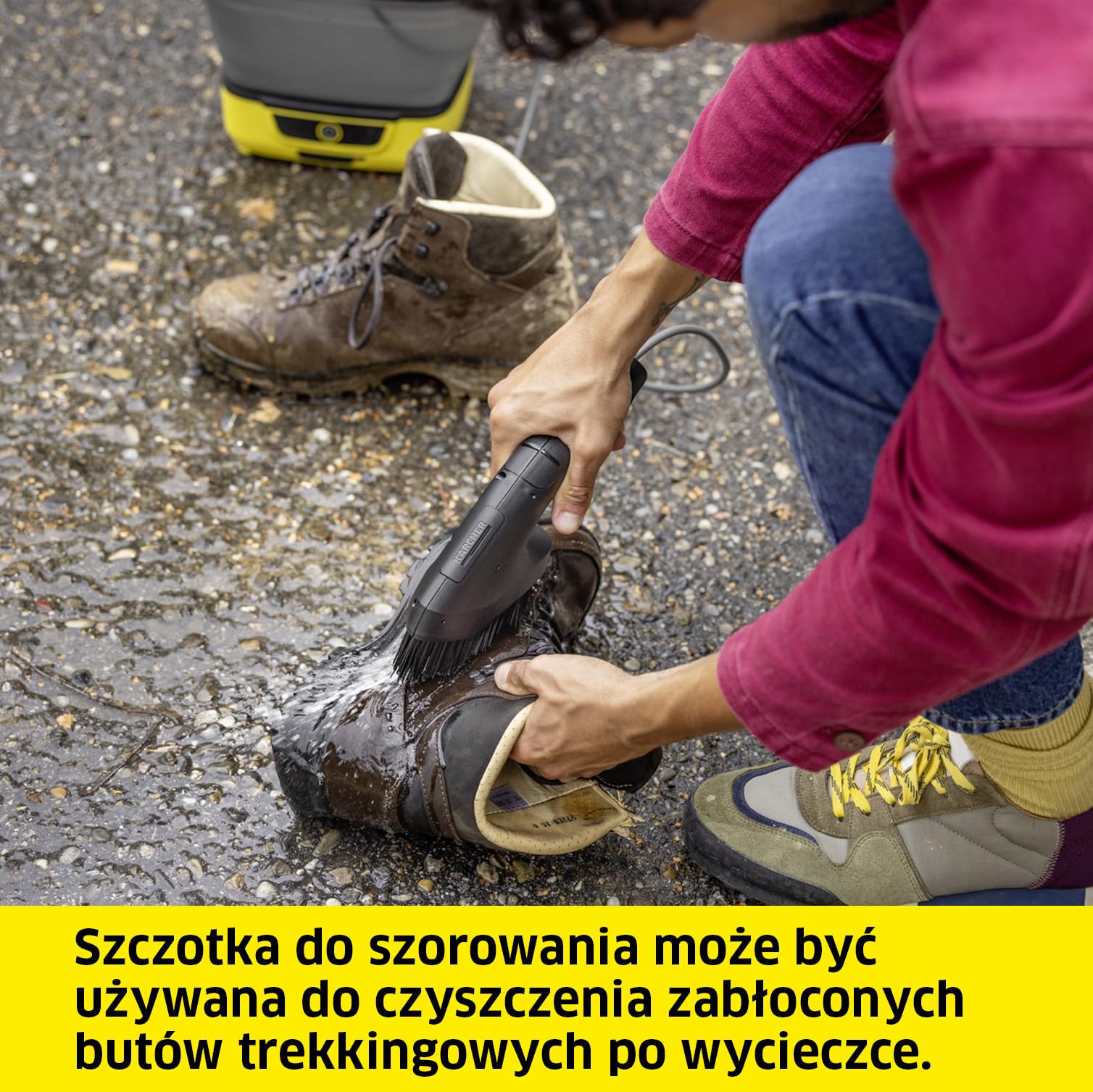 Kärcher szczotka do szorowania, do uporczywych zabrudzeń, twarde włosie, antypoślizgowy profil, łatwa w montażu, kompatybilna ze wszystkimi myjkami terenowymi OC 3