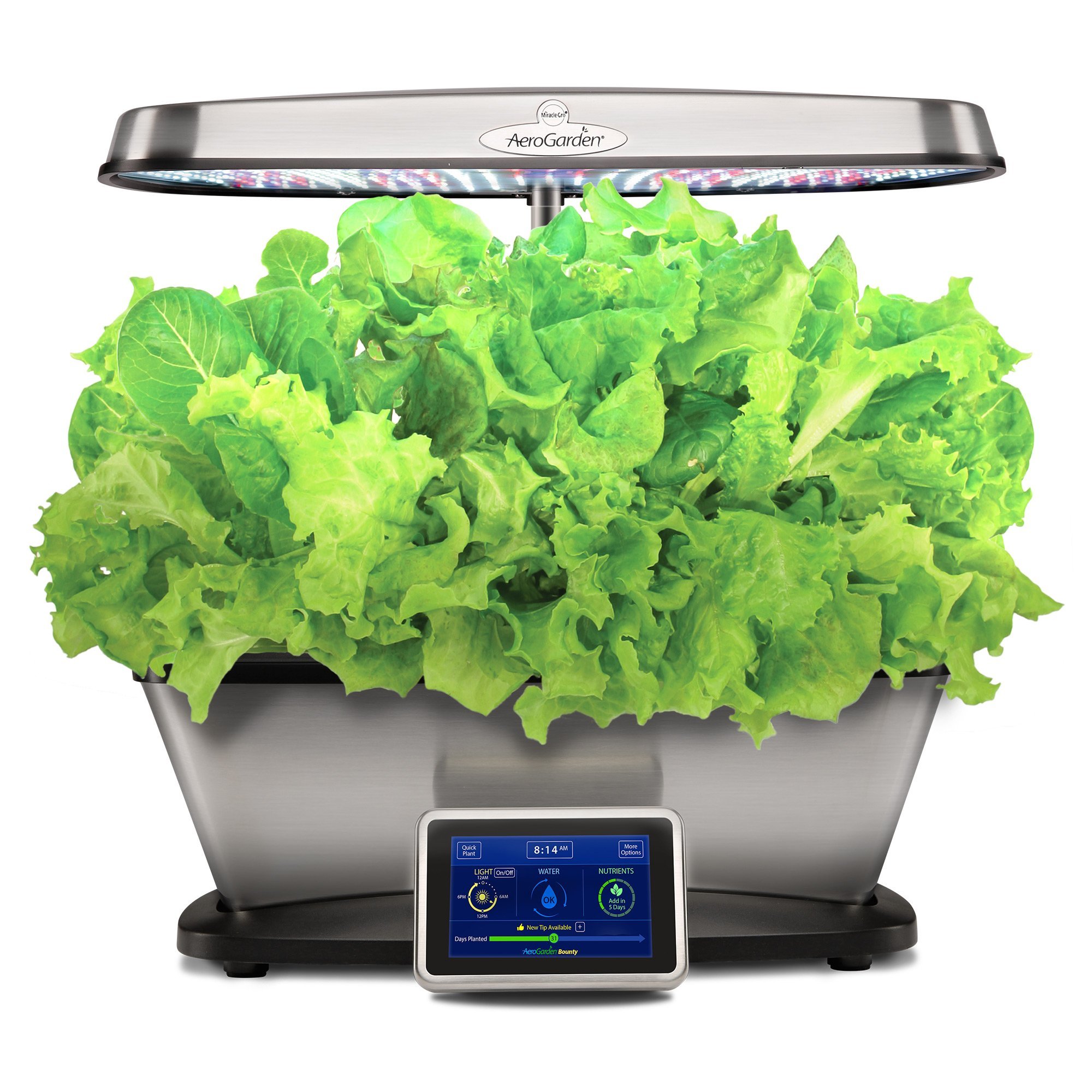 AeroGarden Stainless Bounty Elite Wi-Fi-Stainless Steel Garden