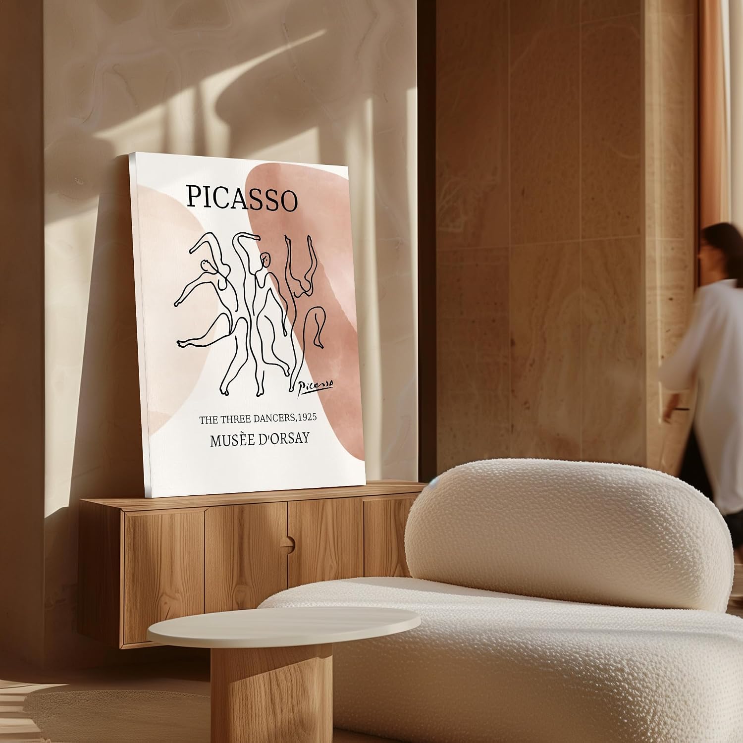 Poster Master Canvas - Retro The Three Dancers Print - Line Drawing Art - Abstract Art - Gift for Men, Women - Minimal Decor for Bedroom, Living Room, Office - Available in 8x10 to 30x40