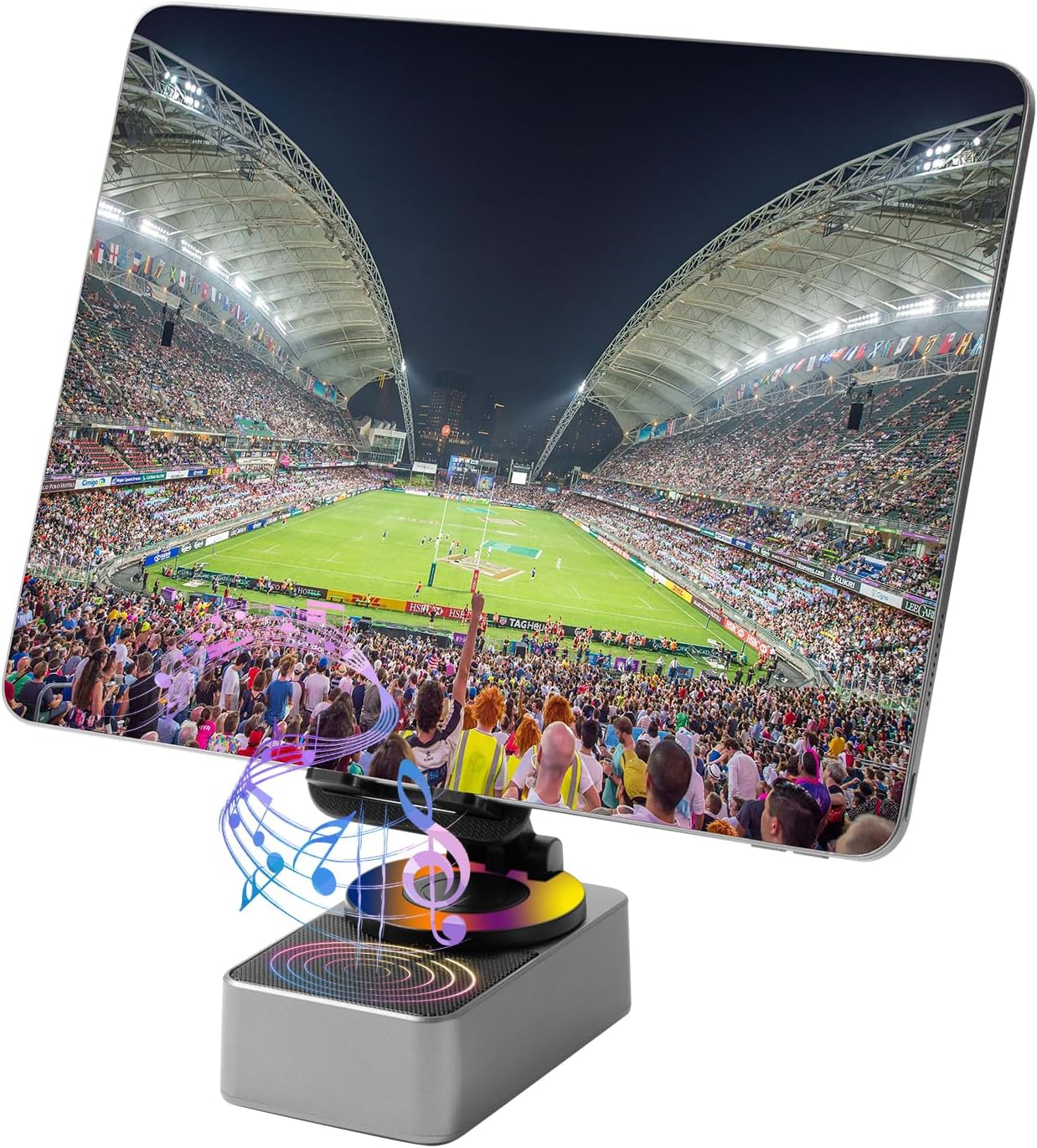 XIAOBAOLU Bluetooth Speaker with Cell Phone Stand, Suitable for Home and Outdoor Use, Portable Speaker Compatible for iPhone/iPad/Samsung Galaxy, Gray