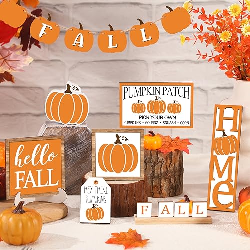 Miniatura 3 de Juego de 13 piezas de decoración de bandejas escalonadas de otoño de Acción de Gracias, calabaza, gnomo, decoración rústica, decoración de otoño,