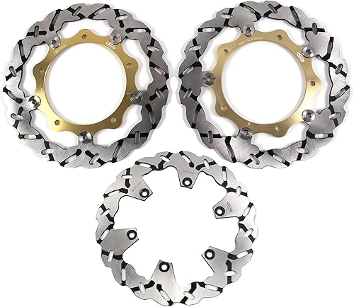 Miniatura 9 de Arashi Rotores de disco de freno delanteros y traseros para Yamaha YZF R1 2007-2014  R6 2005-2015 Accesorios de repuesto de motocicleta Oro 2006
