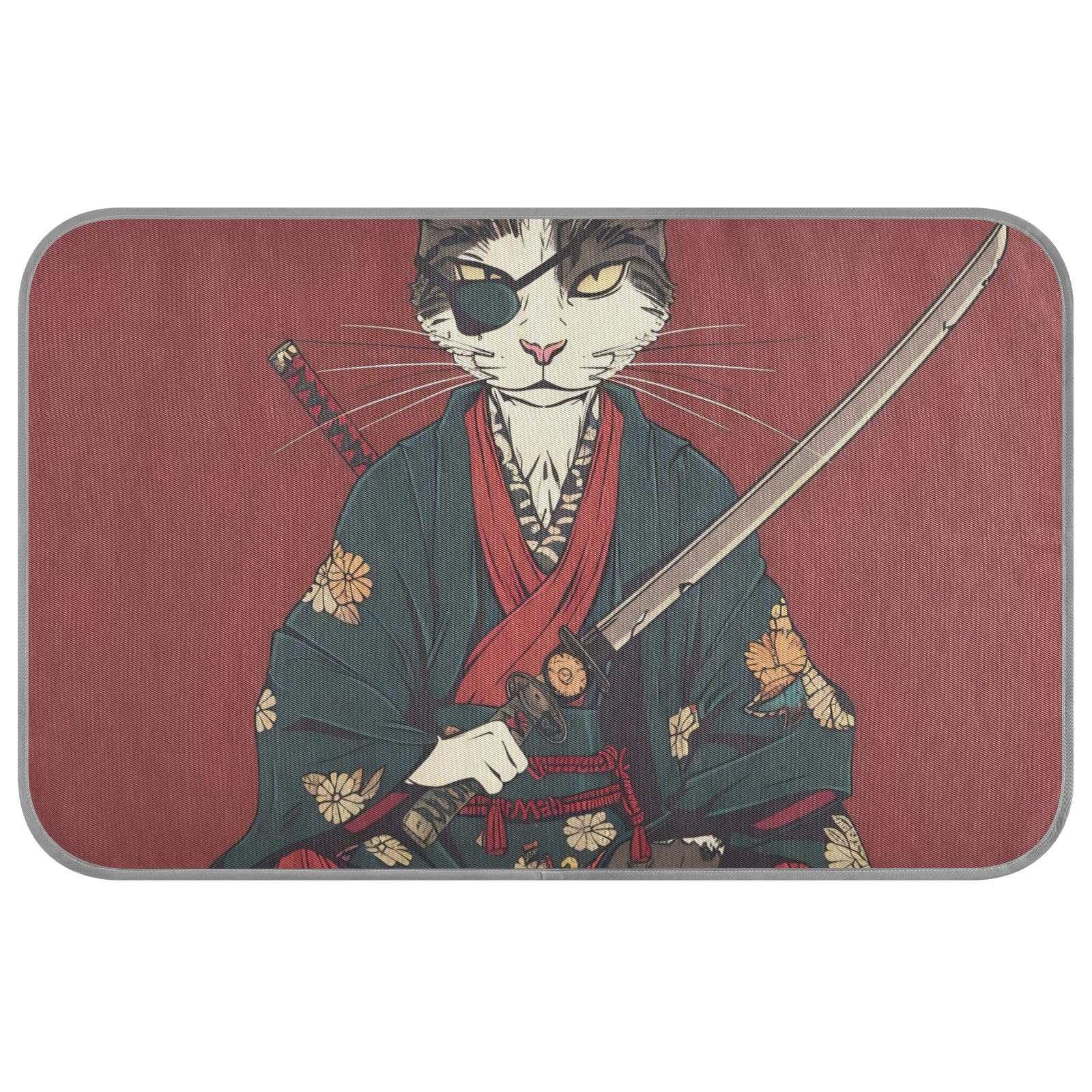 EtherSpher Cartoon Cute Japanese Cat Samurai Summer Cool pet pad Self Cooling Bed for Cats for Pets Indoor Cats Cute Camas frias para Perros M