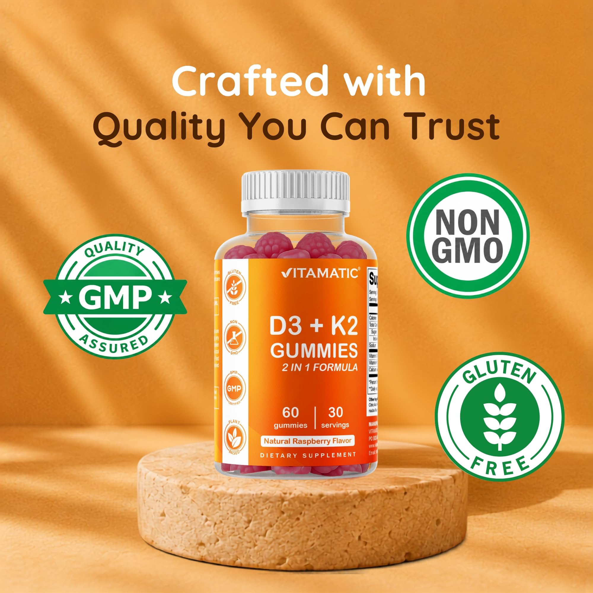 Vitamatic Vitamin D3 + K2 Gummies 60 Count - 2 Pack — Amazon image 8
