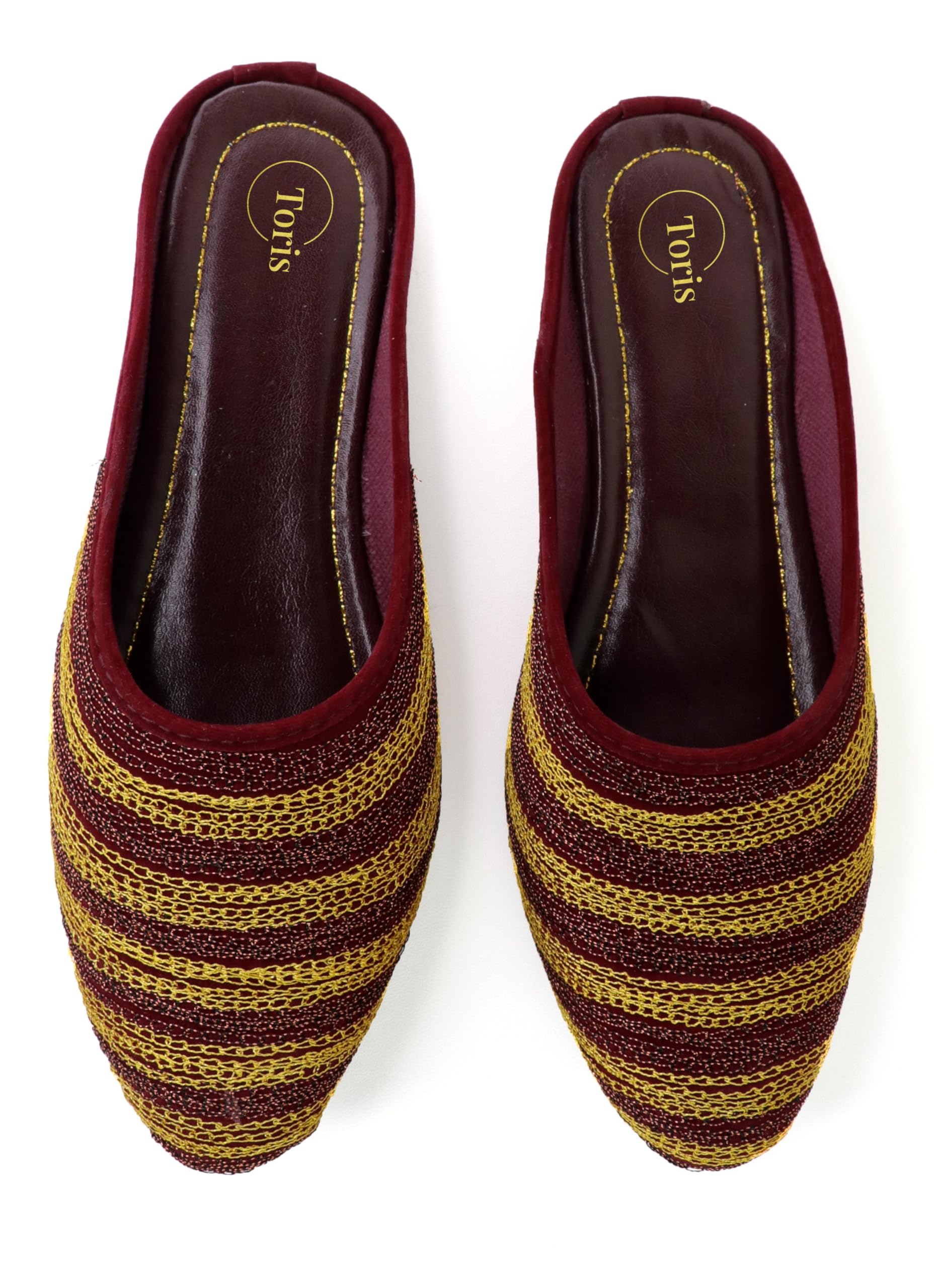 Back Open Maroon Flats for Women-image-41