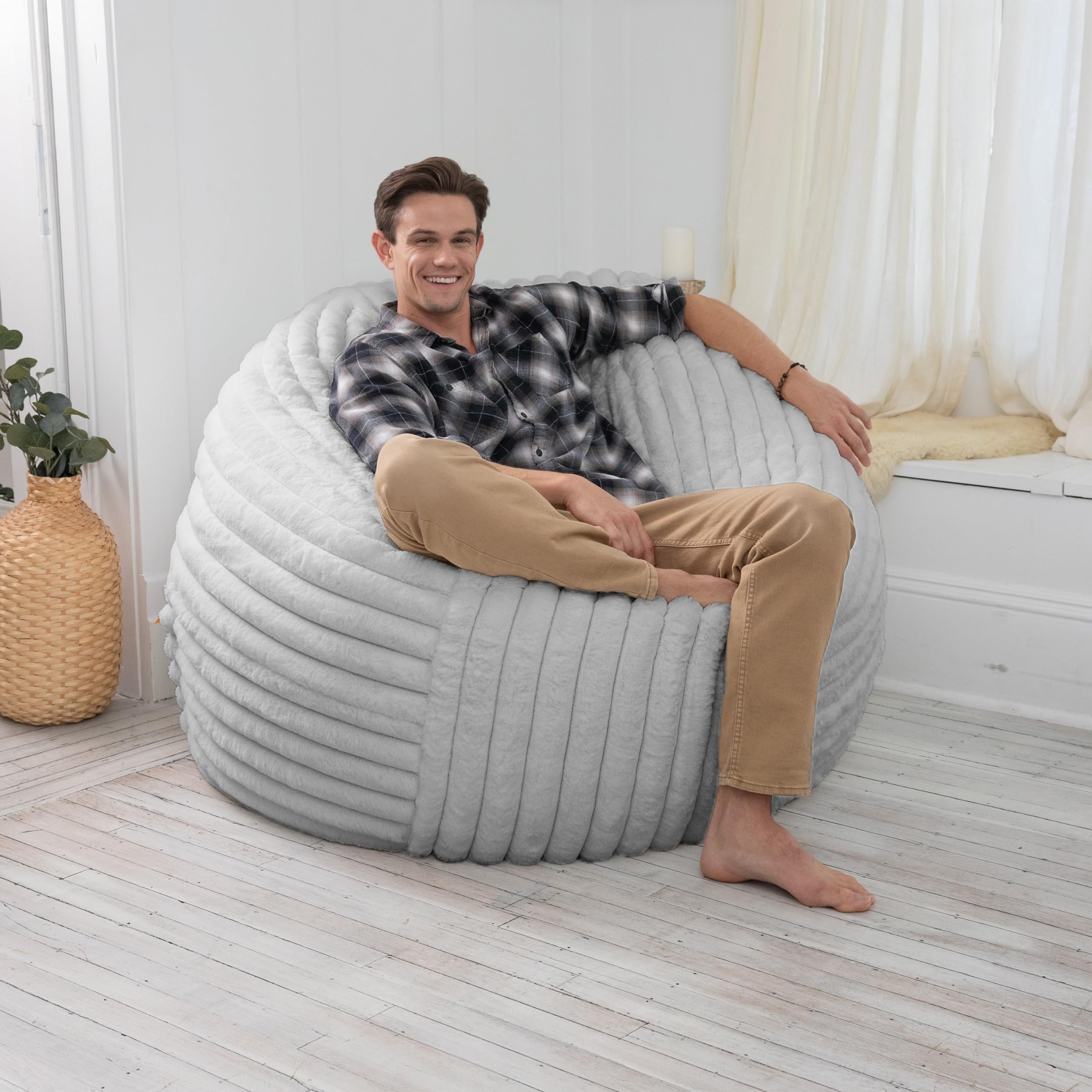 Amazon.com: Jaxx 5 Foot Saxx Bean Bag Chair for Adults - Luxe Faux