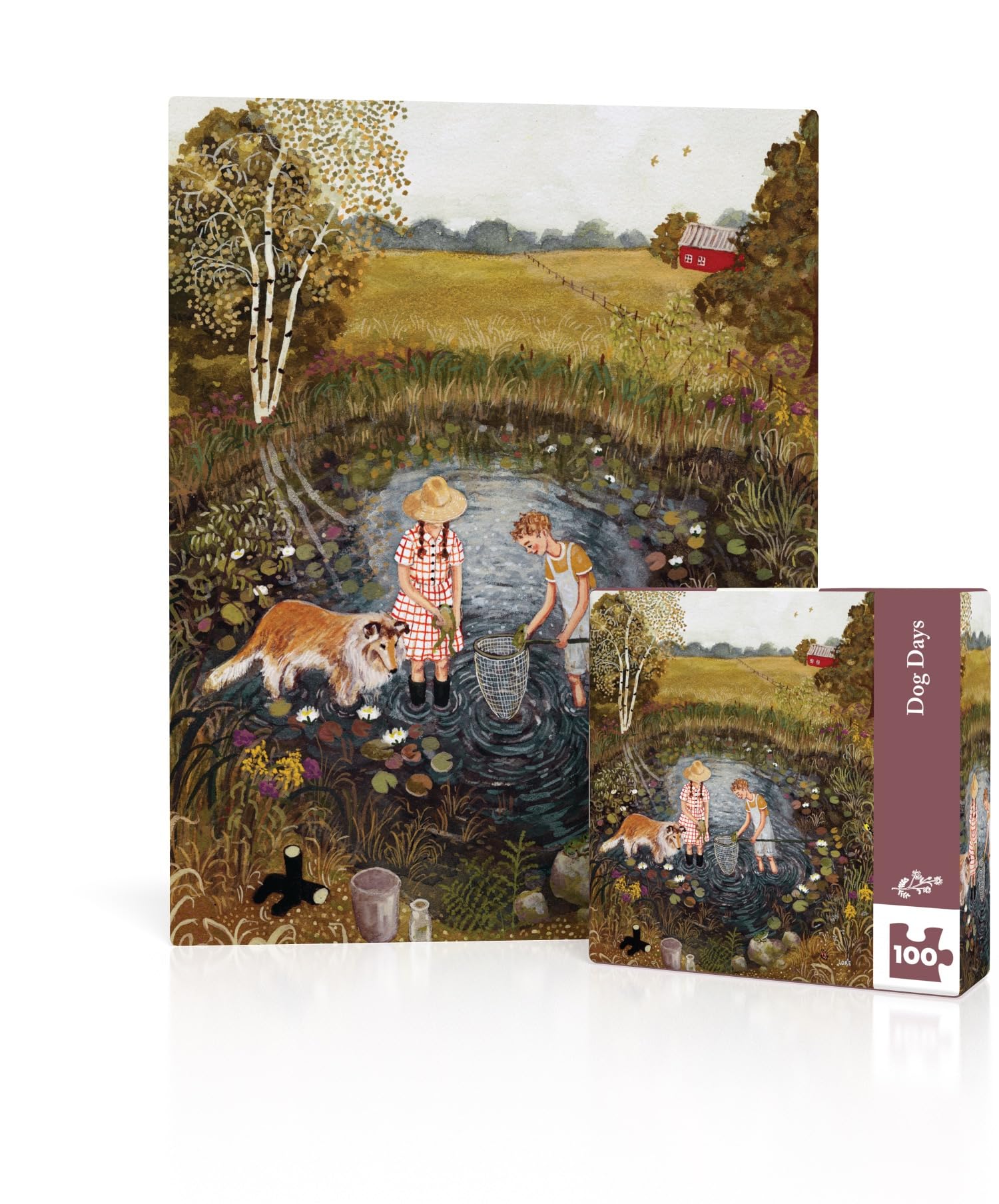 Loré Pemberton Dog Days Mini - 100 Piece Jigsaw Puzzle for Family Game Nights by Loré Pemberton