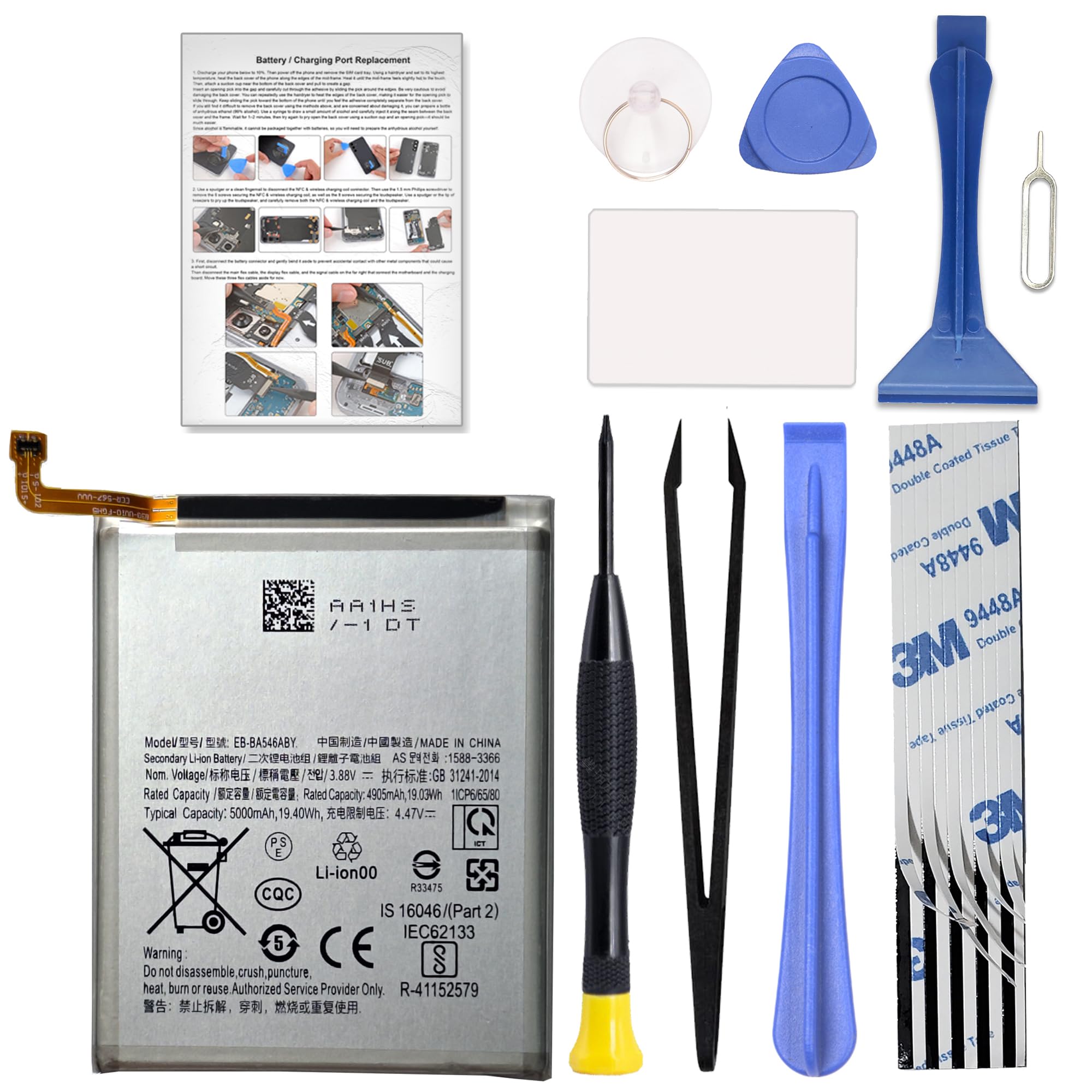 GREEN FUSION Compatible with Galaxy A25/A35 New Upgraded Replacement Battery Kit EB-BA546ABY,SM-A256 SM-A356 Includes Repair Tools
