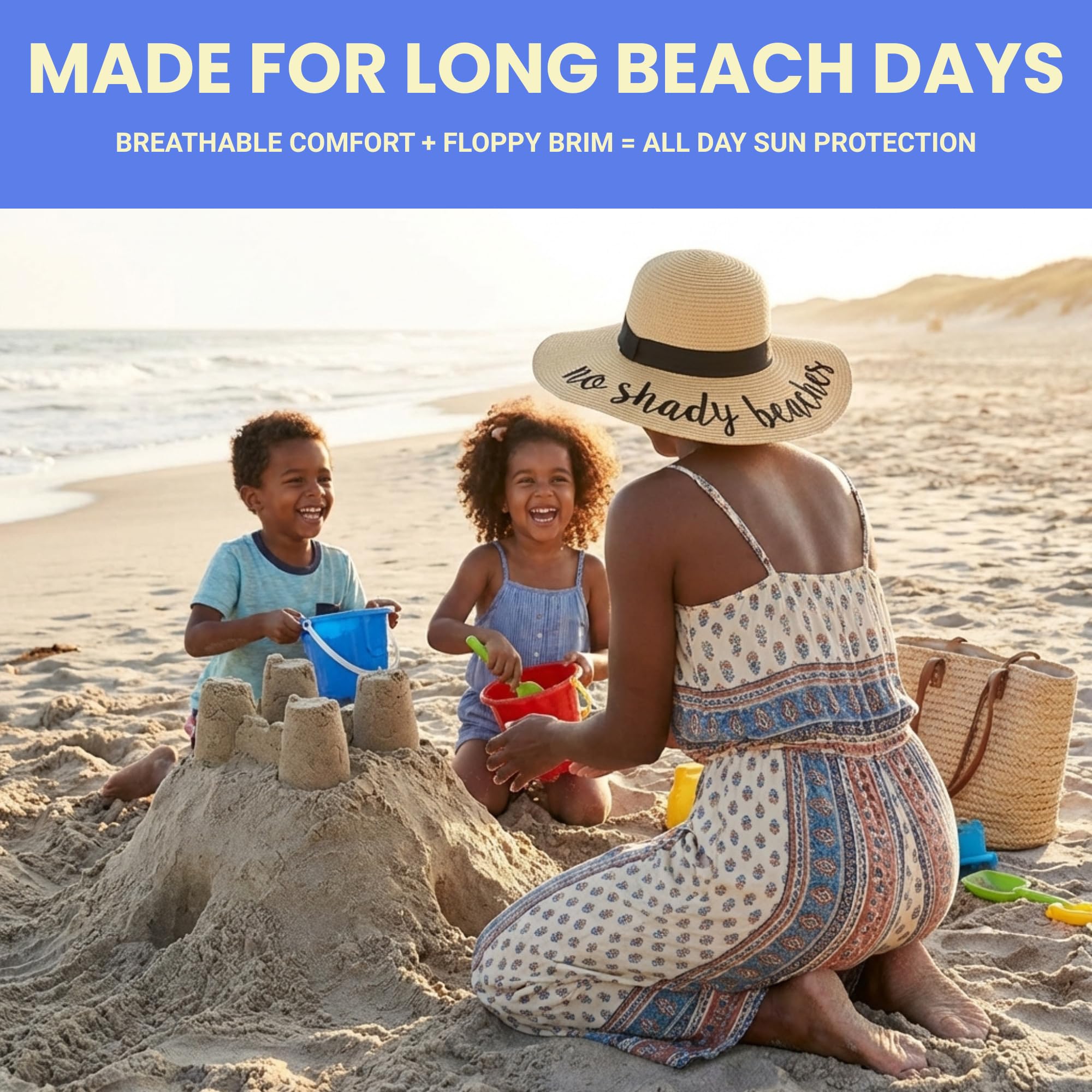 Funky Junque Damen-Sonnenhut mit LSF 50, bestickt, verstellbar, Strandhut