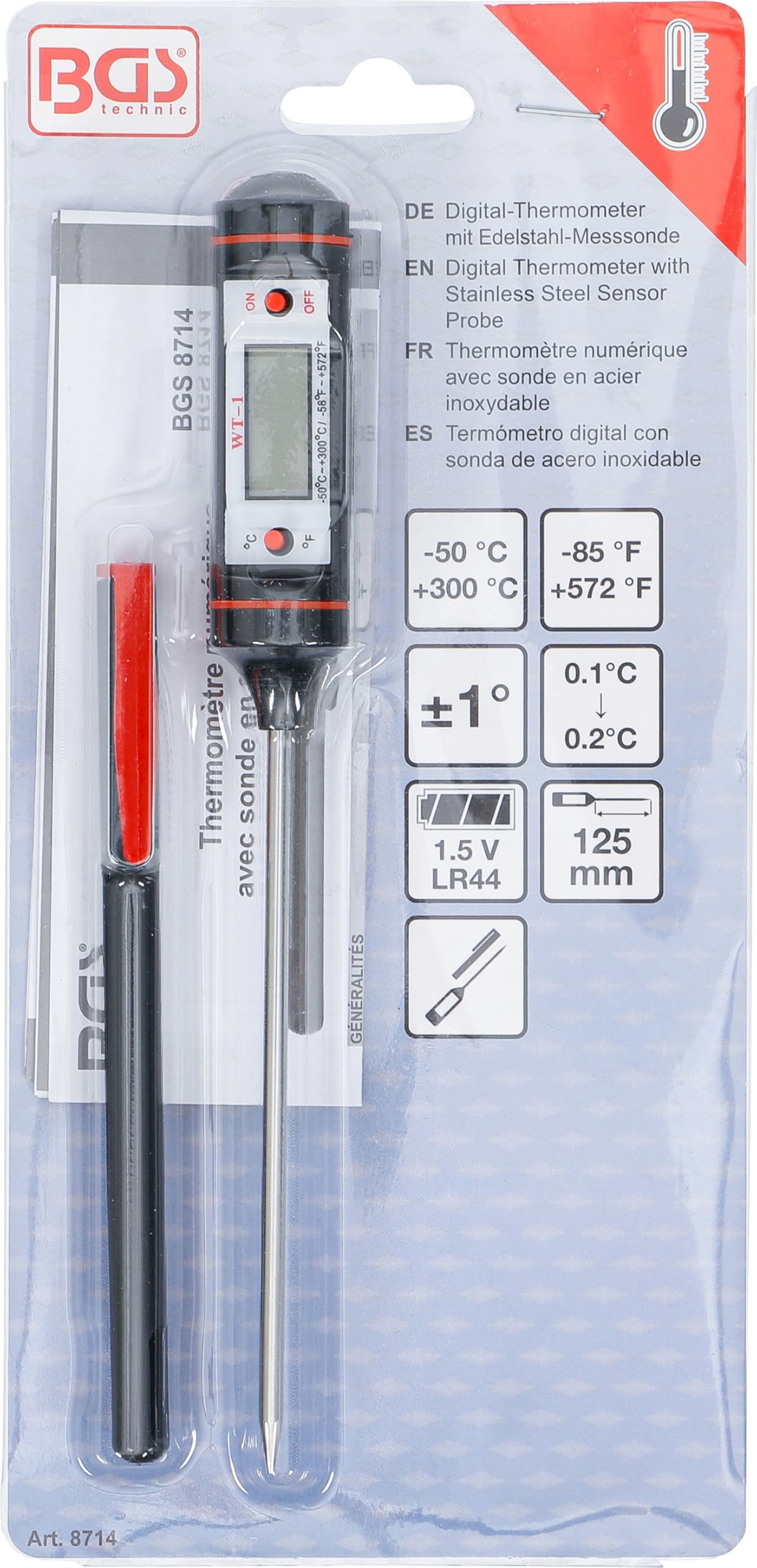 BGS 8714 Termómetro digital con sonda de acero inoxidable
