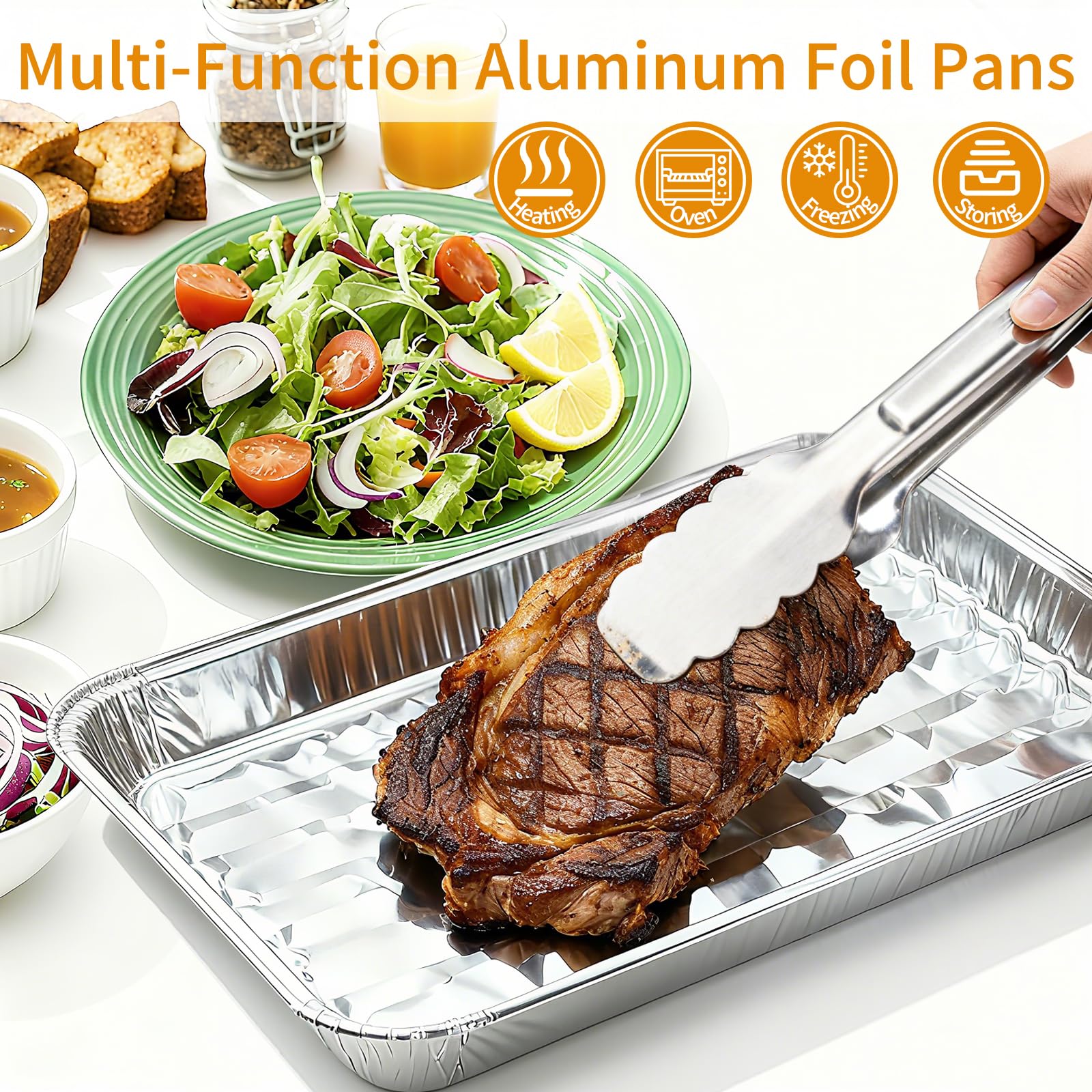 40 paquetes de sartenes extragrandes de papel de aluminio resistente, bandejas desechables para barbacoa, catering, perfectas para restaurantes de cangrejos de río de 12 x 9 pulgadas