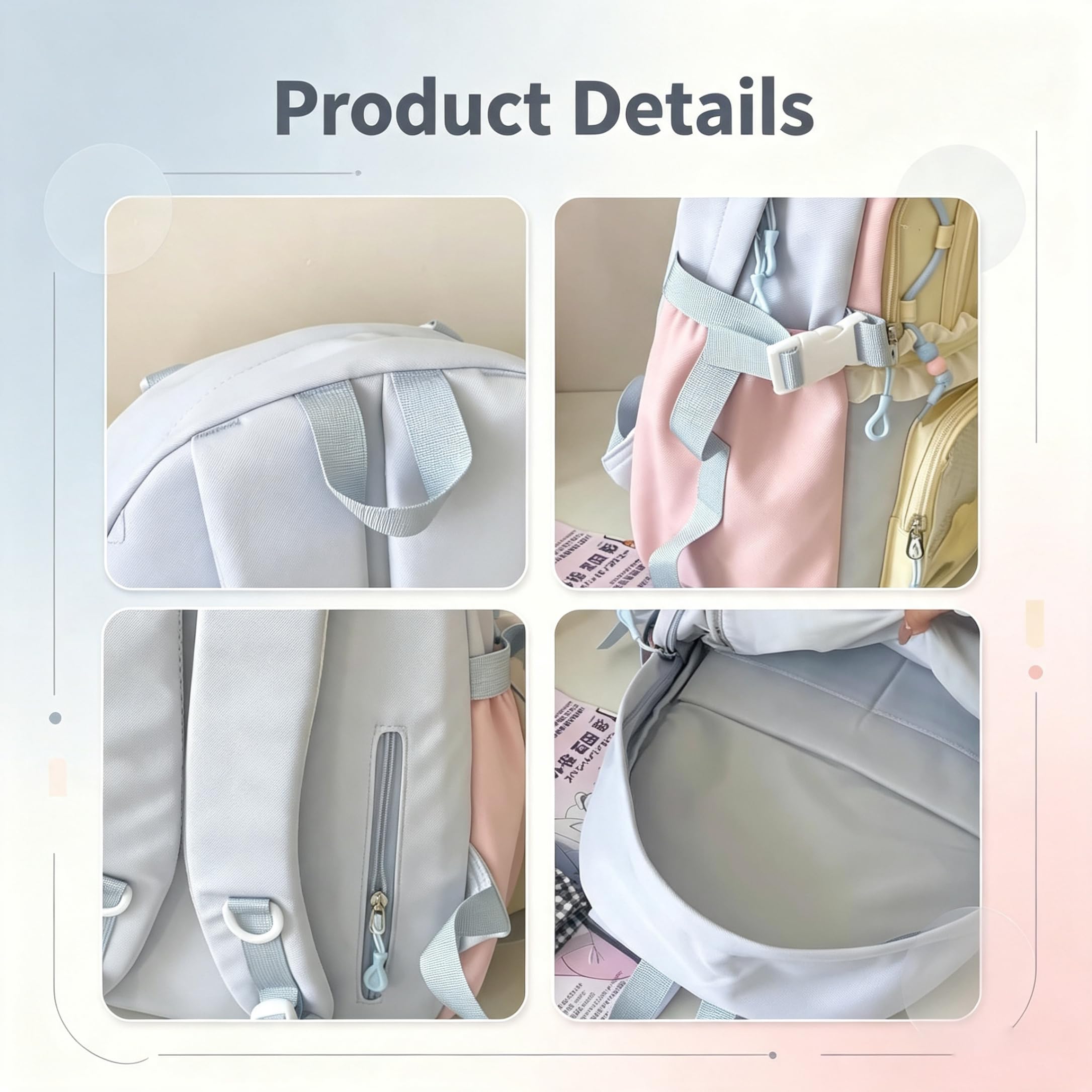 Zaino Ita con ciondolo a forma di stella e borsa Kawaii Ita, verde