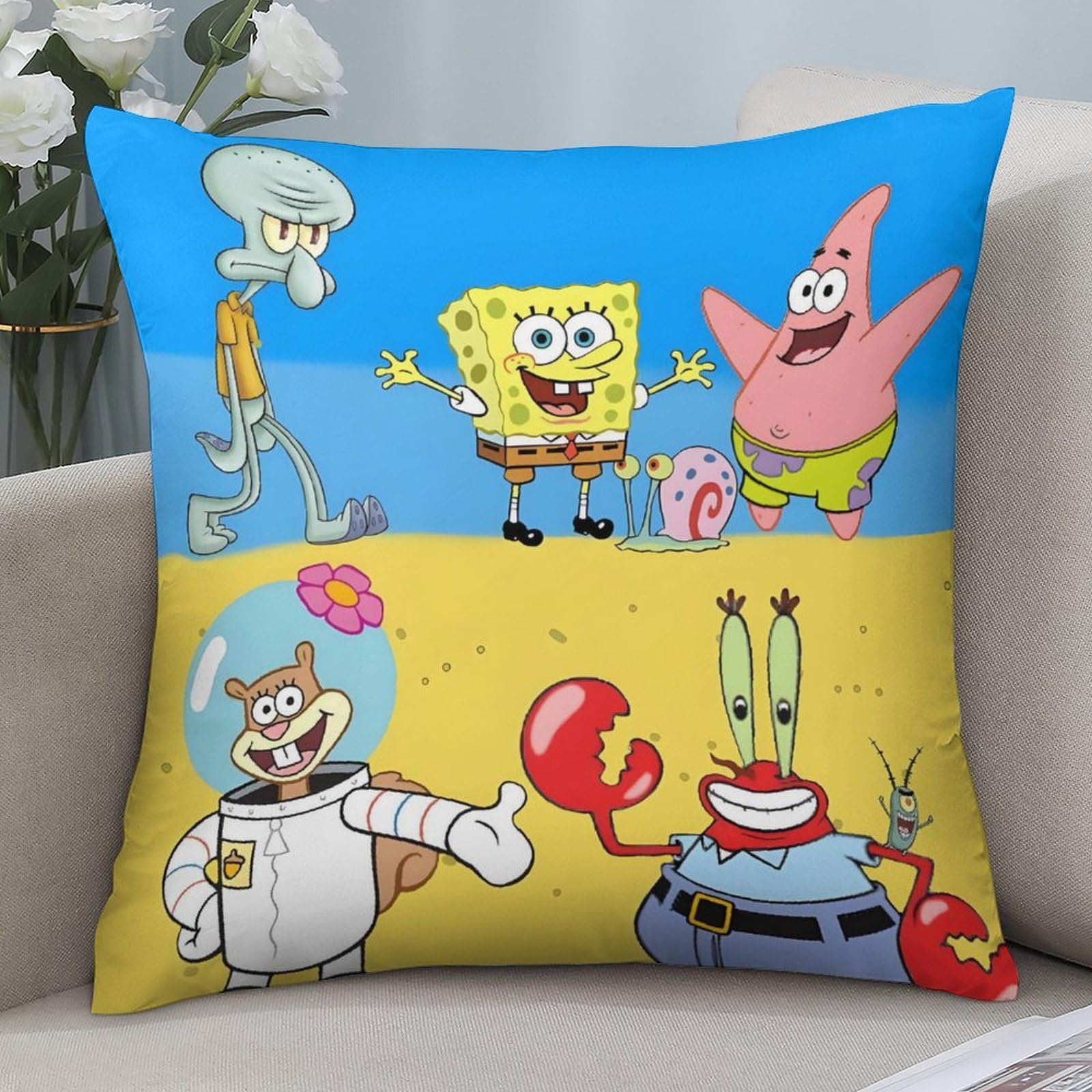 Amazon｜スポンジボブクッションカバー 抱き枕カバー 4枚セット