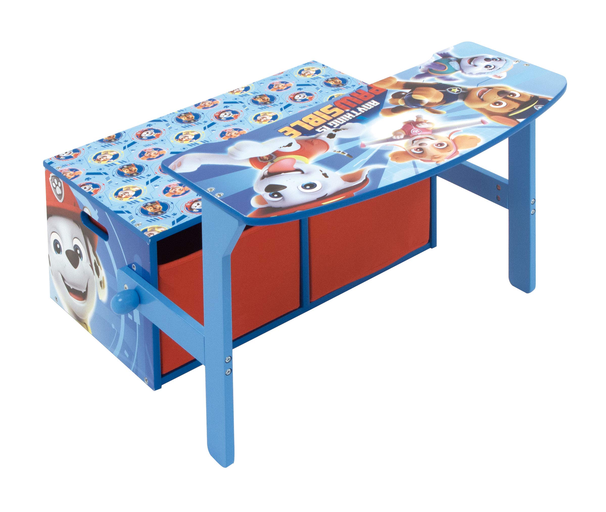 Banc à Jouets 3 en 1 en Bois modèle Paw Patrol