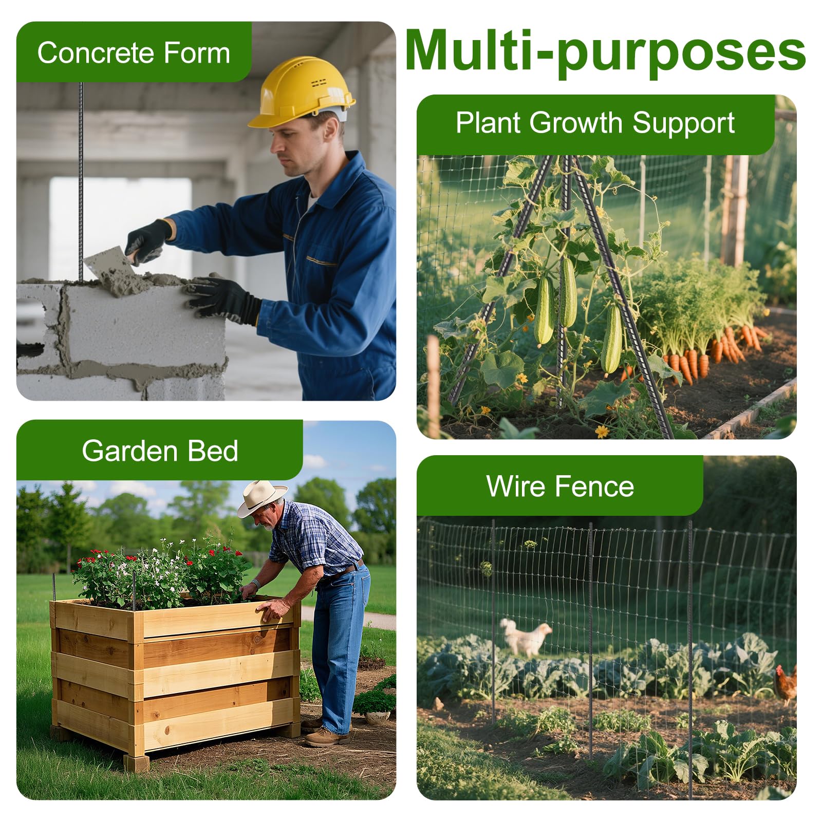 Garden Stakes 59 Inches, Steel Plant Stakes, Pack Of 25, With Unive
